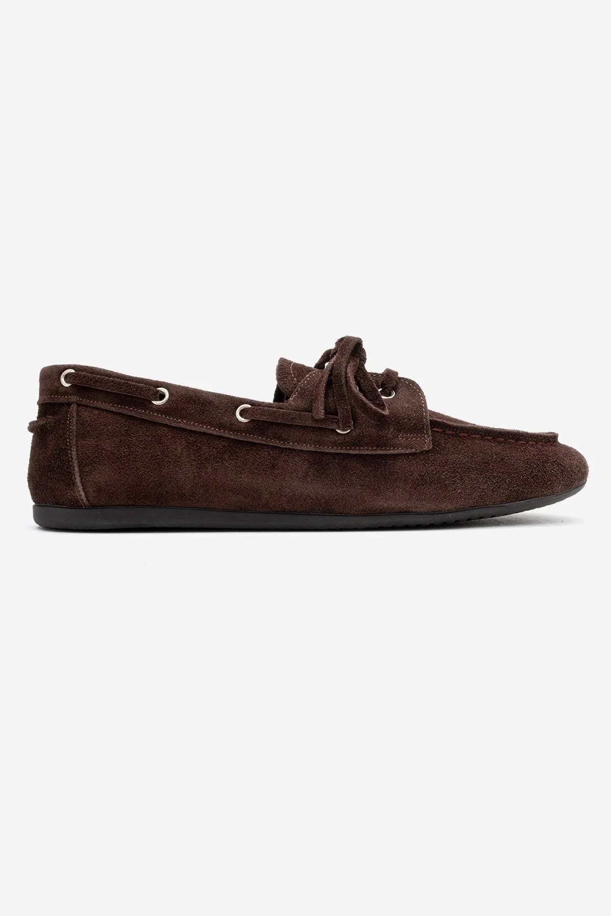 Serelis - Brown Suede Genuine Leather Lace-Up Loafer (Women) - Image 6