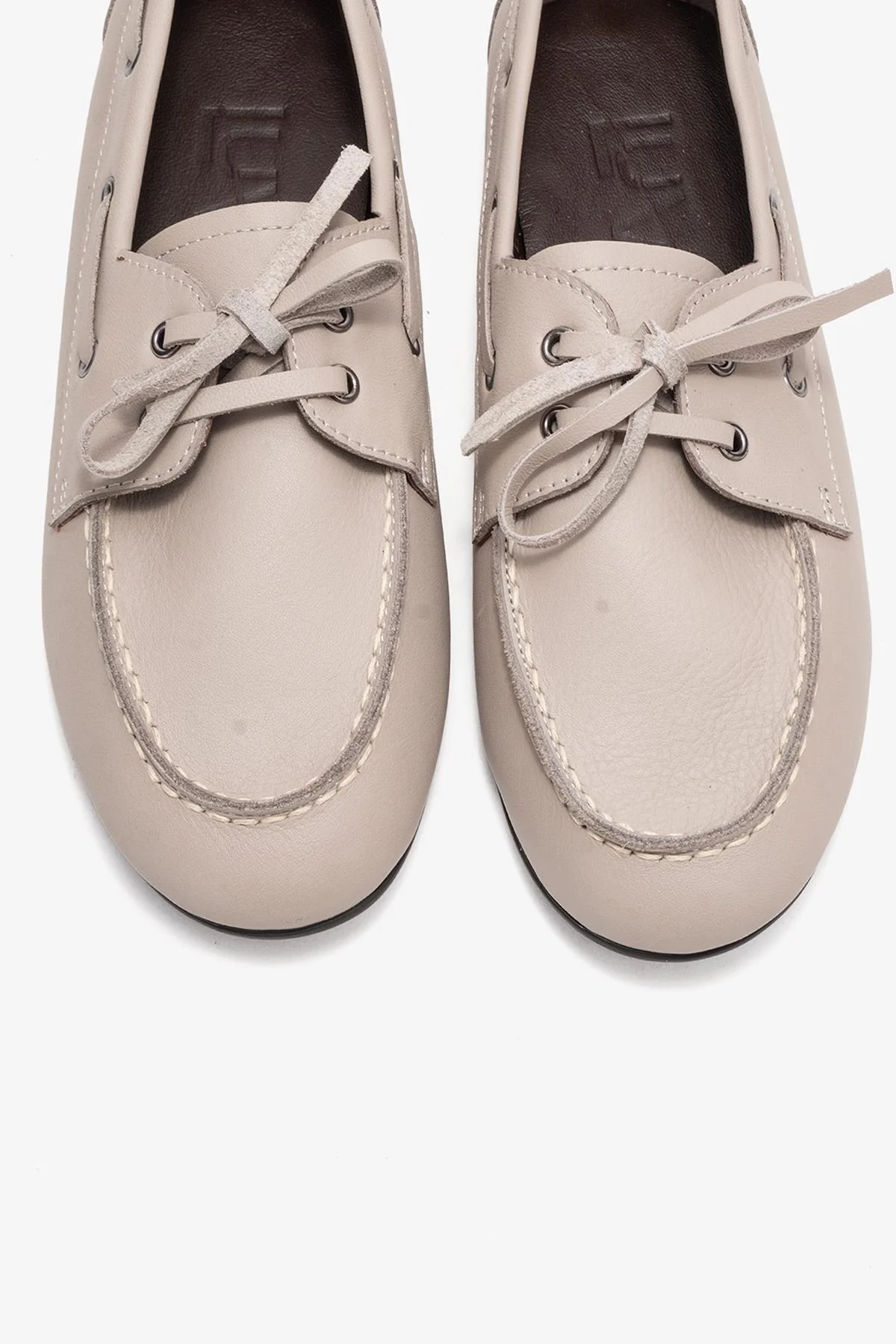 Serelis - Stone Genuine Leather Lace-Up Loafer Shoe (Women) - Image 2