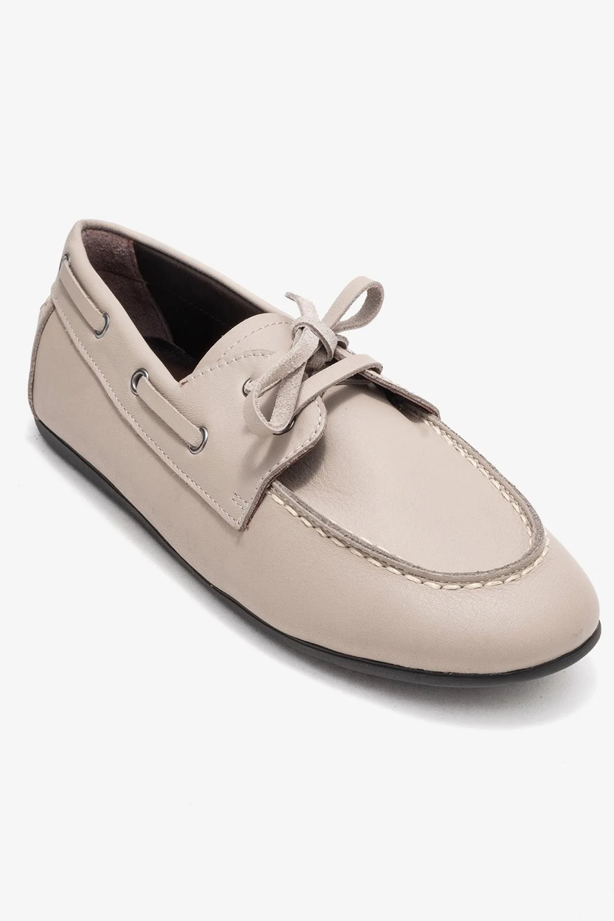 Serelis - Stone Genuine Leather Lace-Up Loafer Shoe (Women) - Image 3