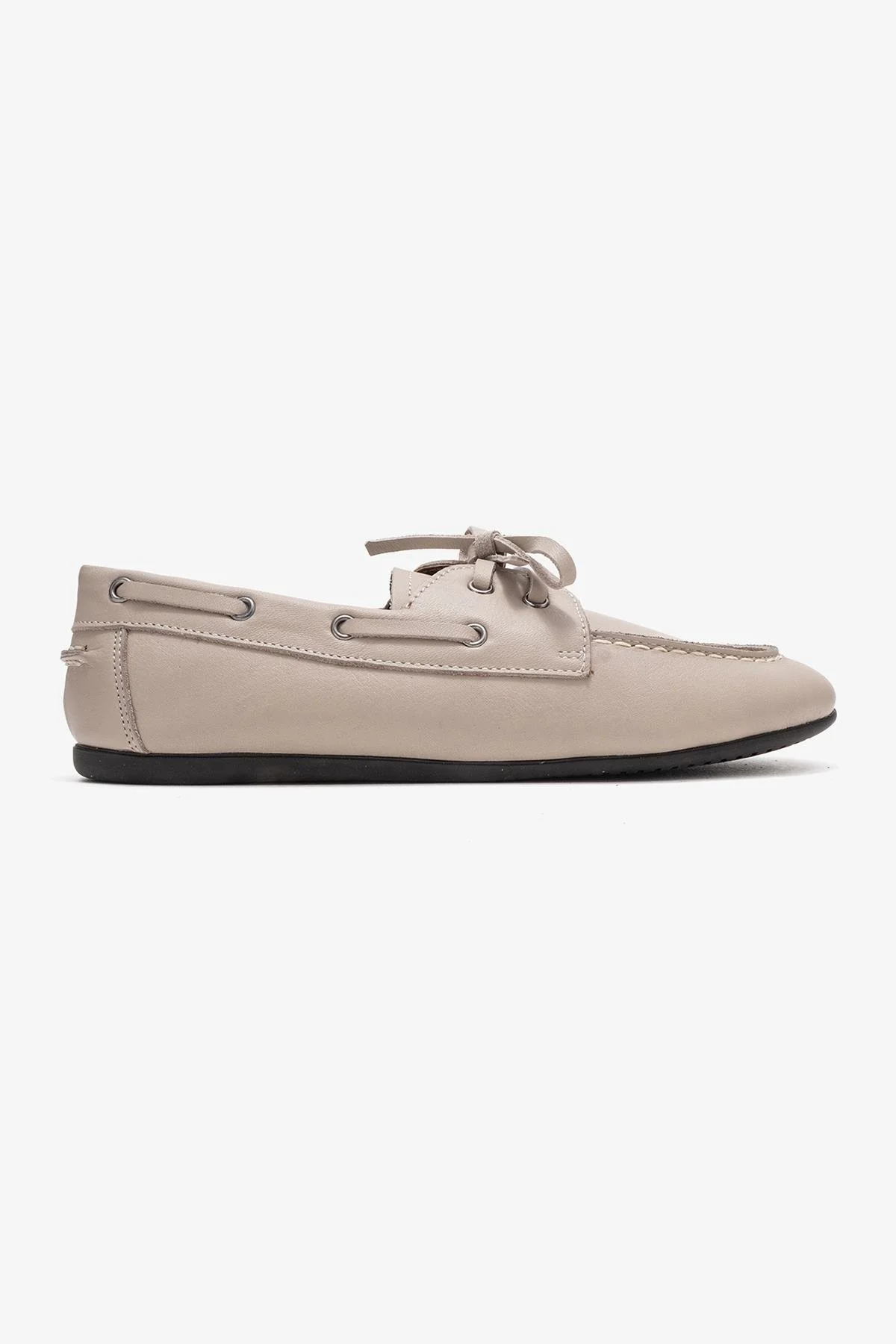 Serelis - Stone Genuine Leather Lace-Up Loafer Shoe (Women) - Image 6