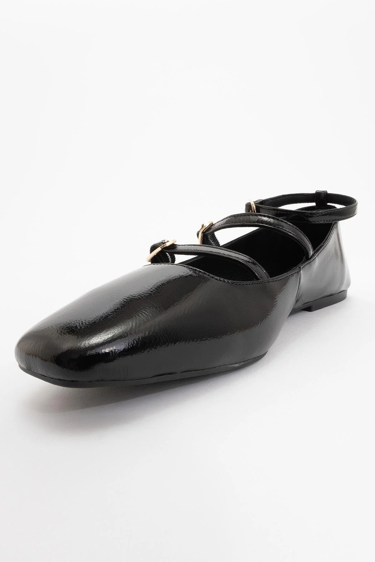 Serena - Black Patent Leather Mary Jane Flats - Image 3