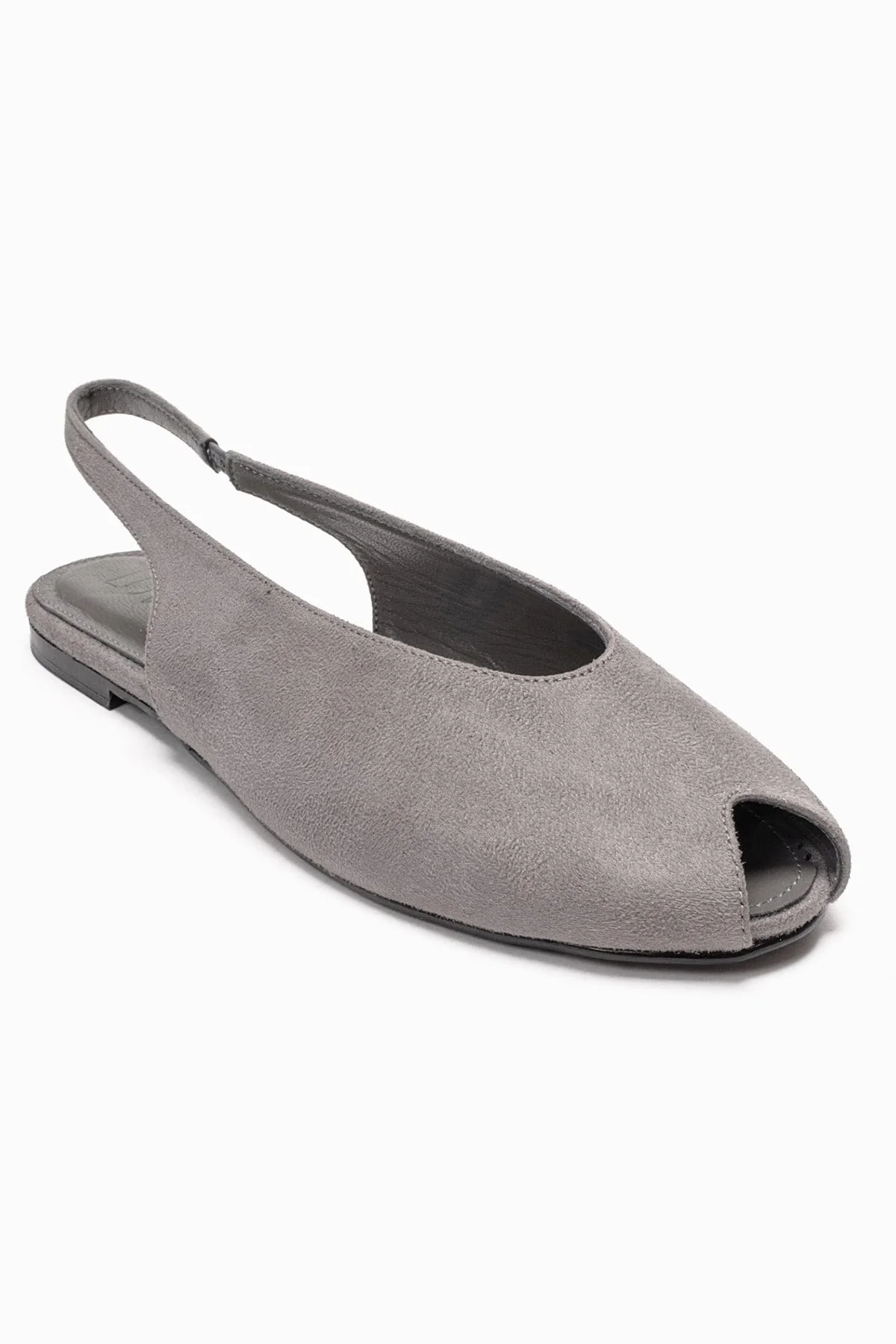 SERINA - Grey Genuine Leather Open Front Slingback Sandal (Women) - Image 3