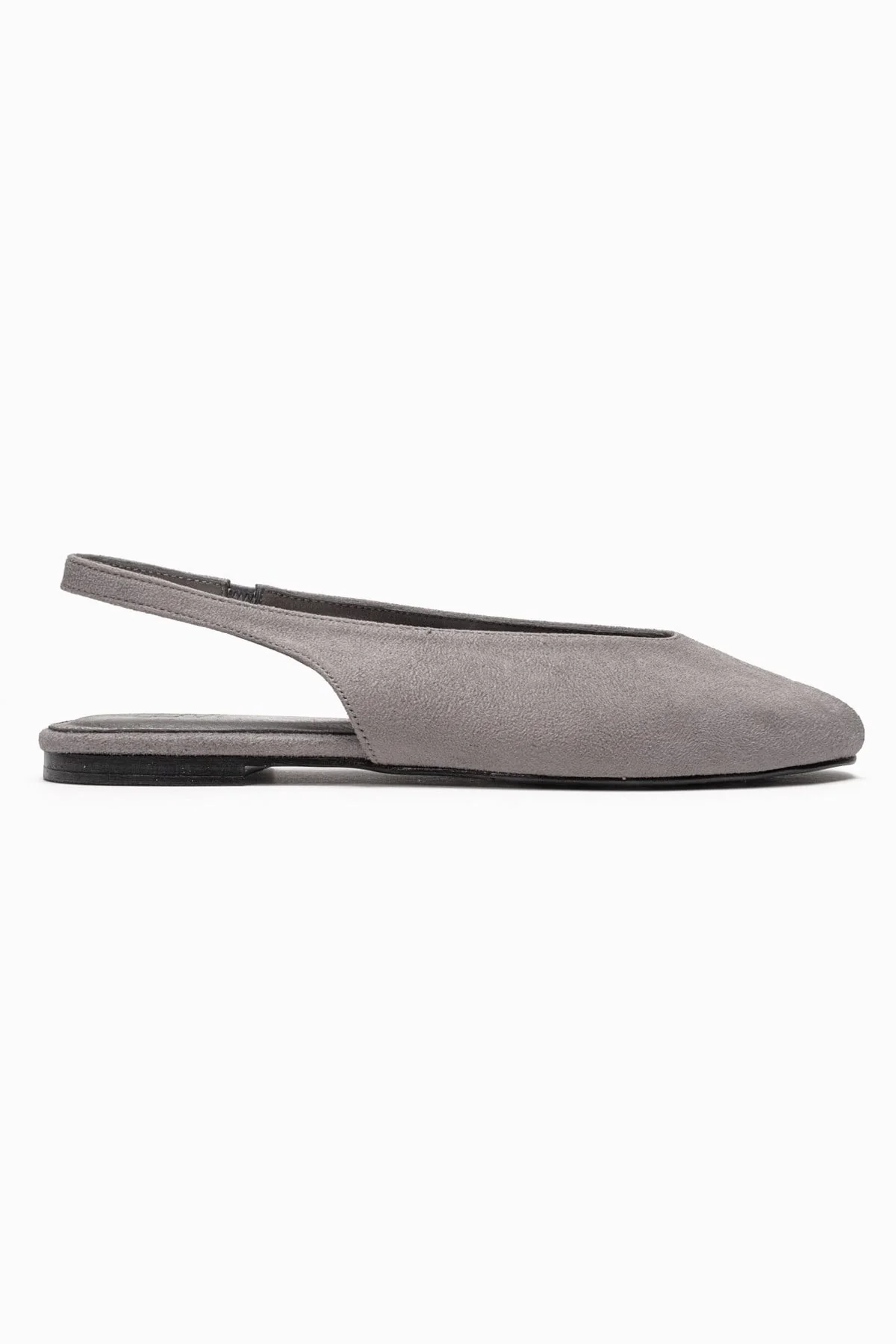 SERINA - Grey Genuine Leather Open Front Slingback Sandal (Women) - Image 4