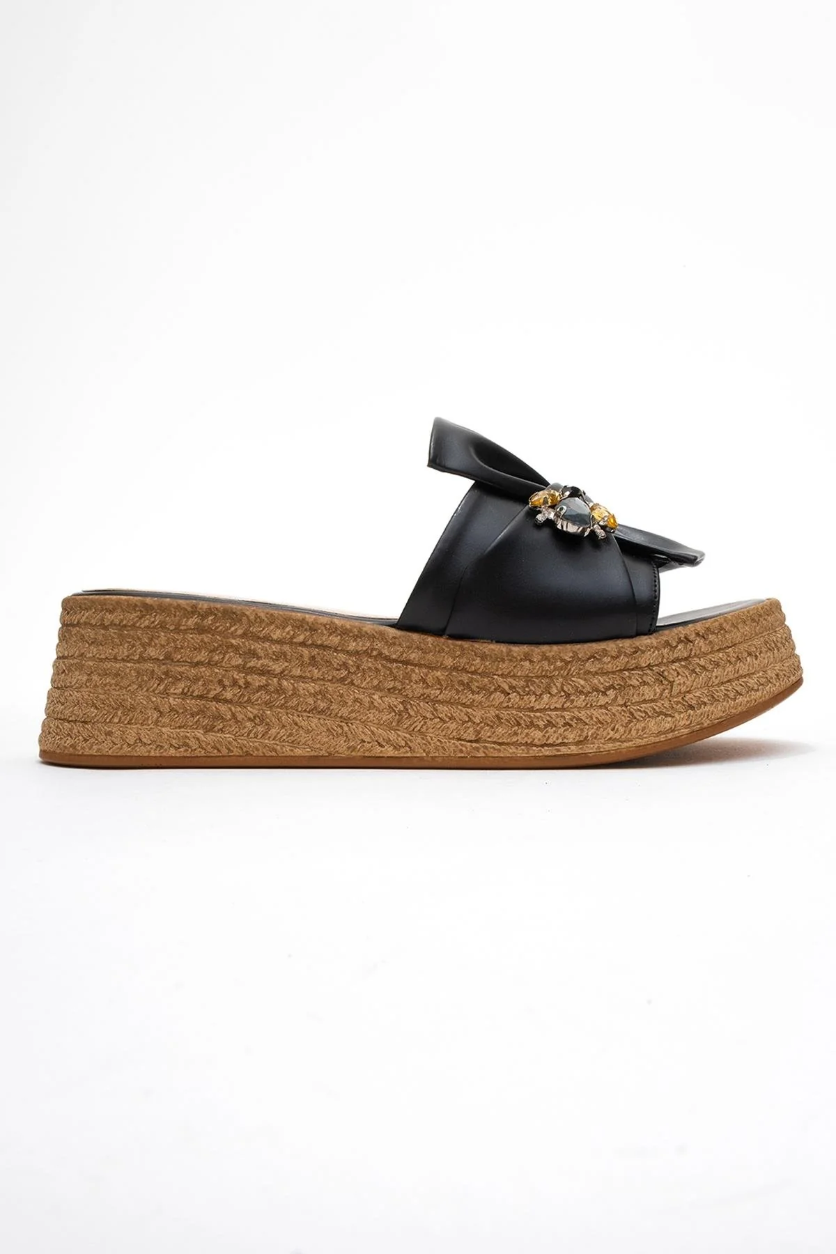 Shara Black Bow & Bee Buckle Platform Sandal (Women) - Image 6