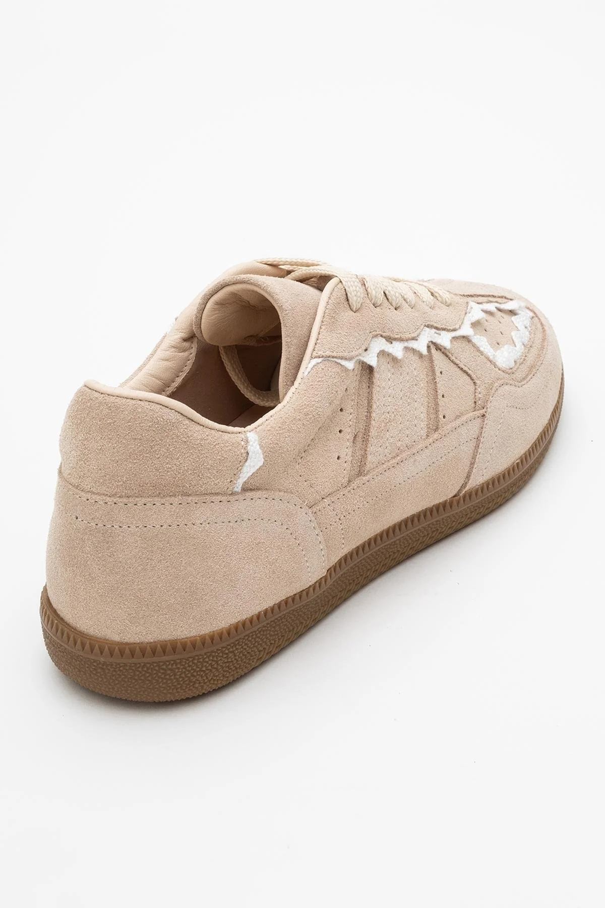 Shiva - Beige Suede Leather Sneakers (Women) - Image 4