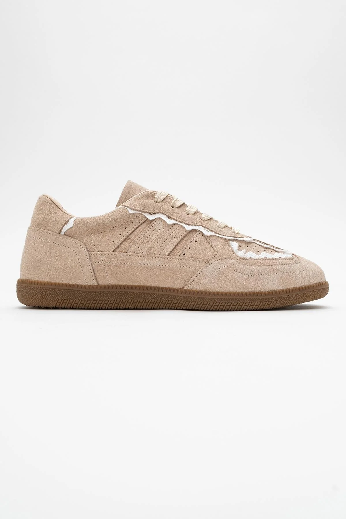 Shiva - Beige Suede Leather Sneakers (Women) - Image 5