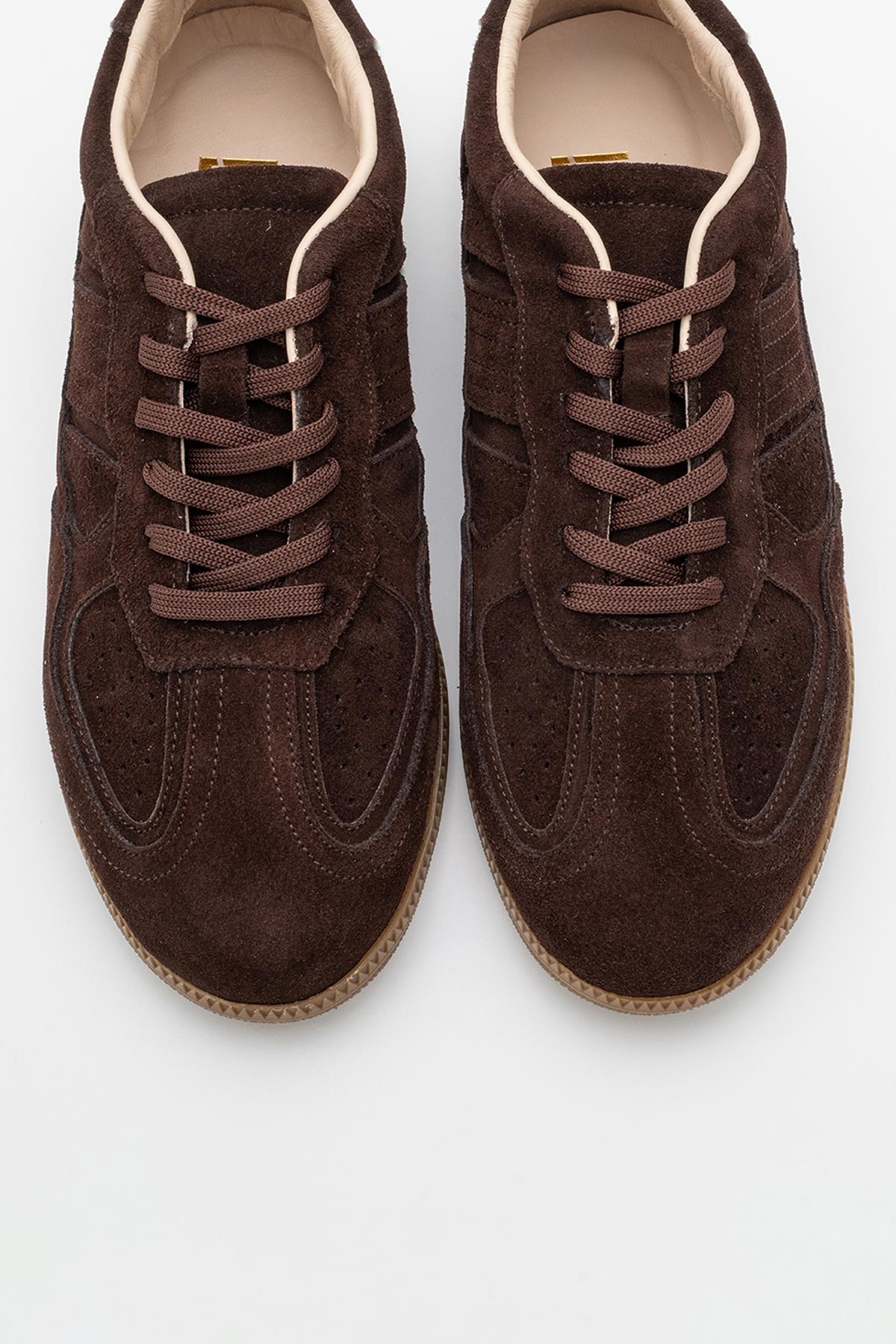 Shiva - Brown Suede Leather Sneakers (Women) - Image 2