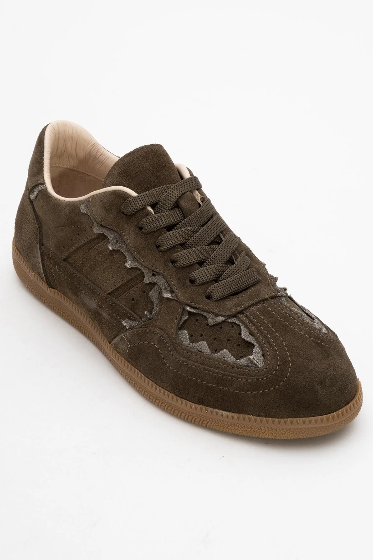 Shiva - Emerald Green Suede Leather Sneakers (Women) - Image 3