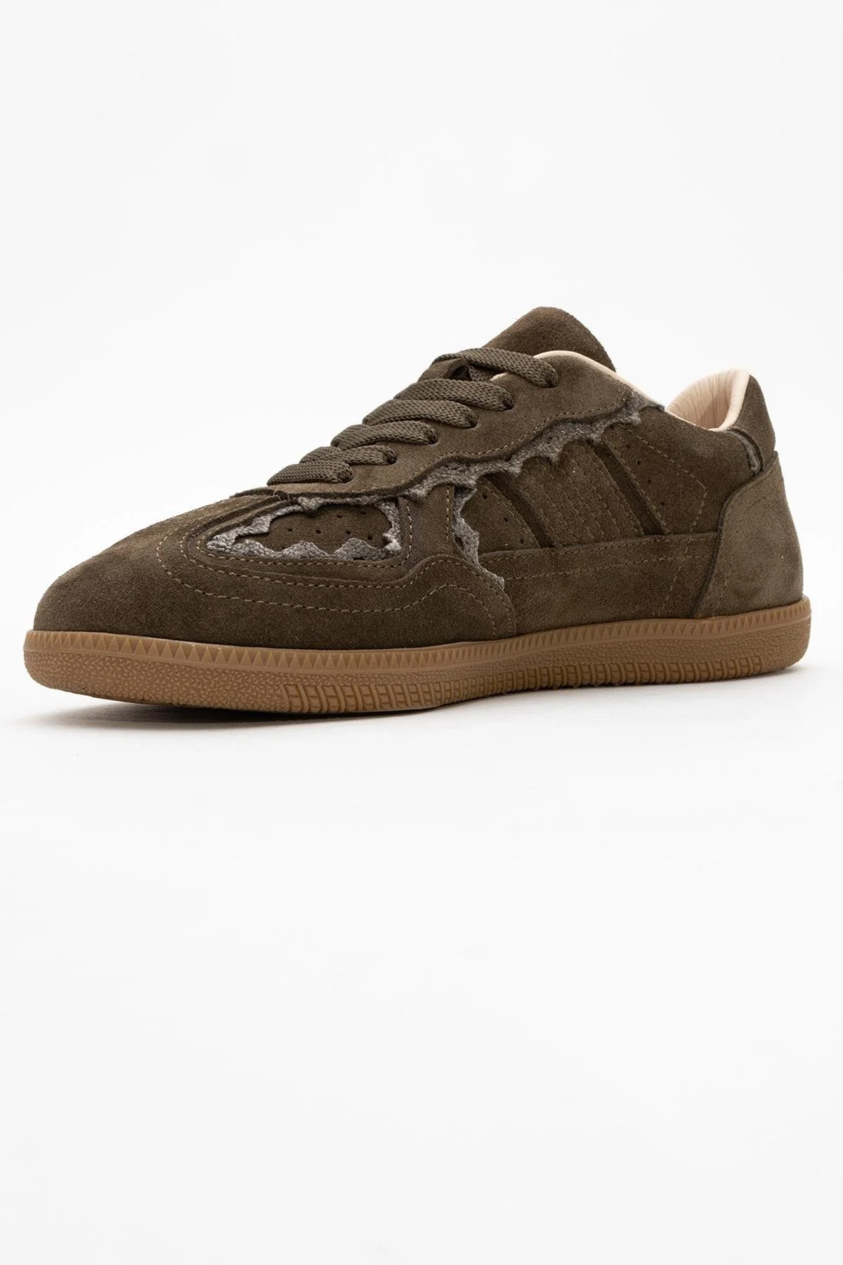 Shiva - Emerald Green Suede Leather Sneakers (Women) - Image 4