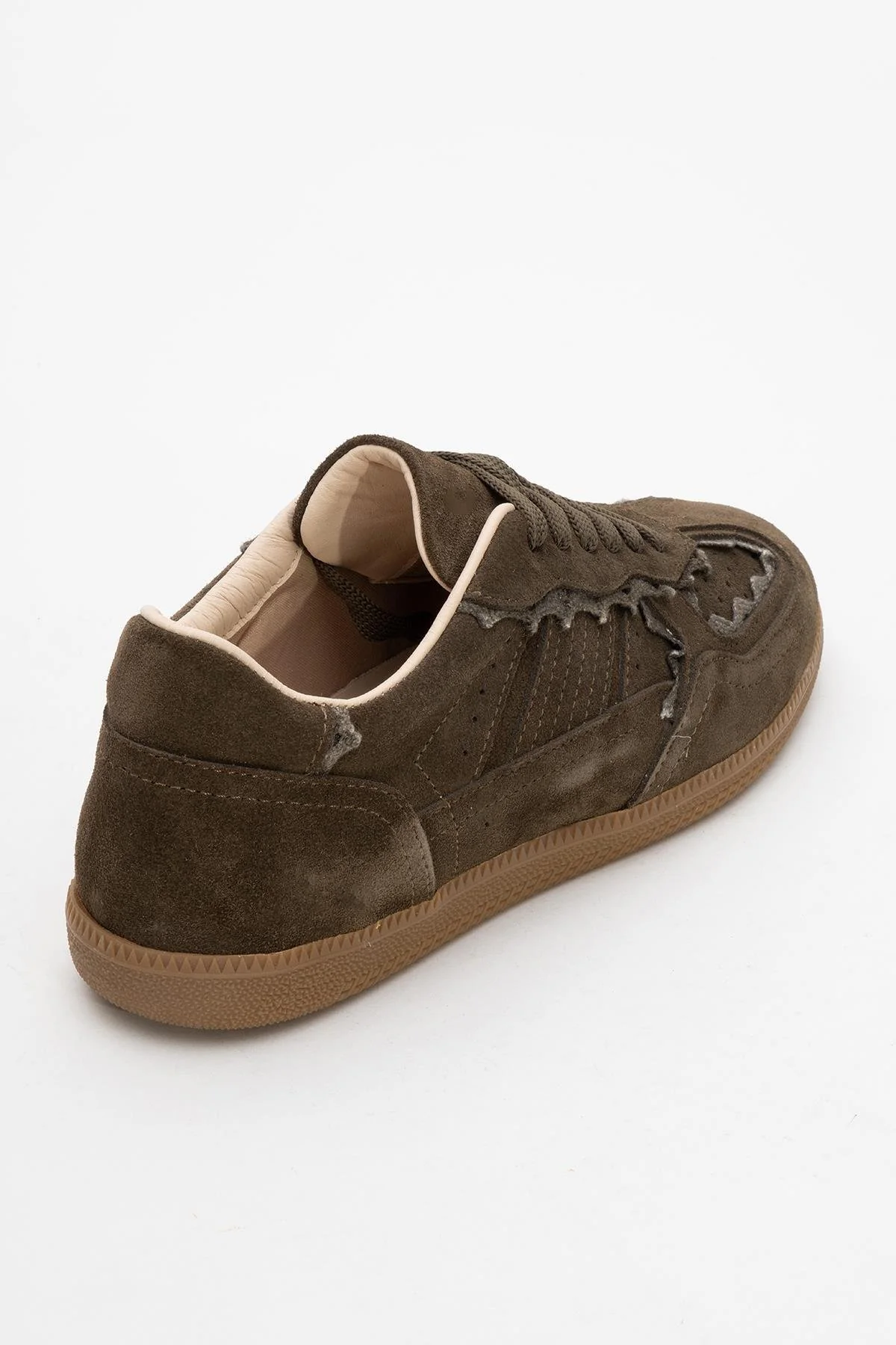 Shiva - Emerald Green Suede Leather Sneakers (Women) - Image 5