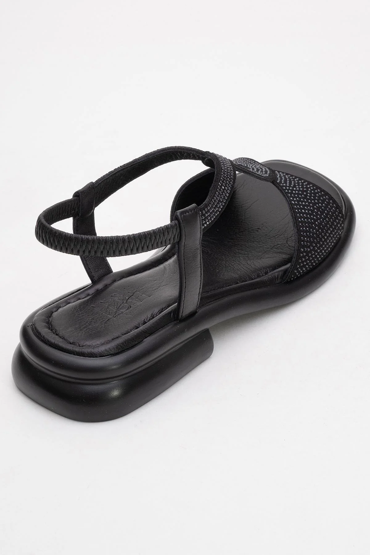 Sieglinde Black Embellished Leather Sandal (Women) - Image 5