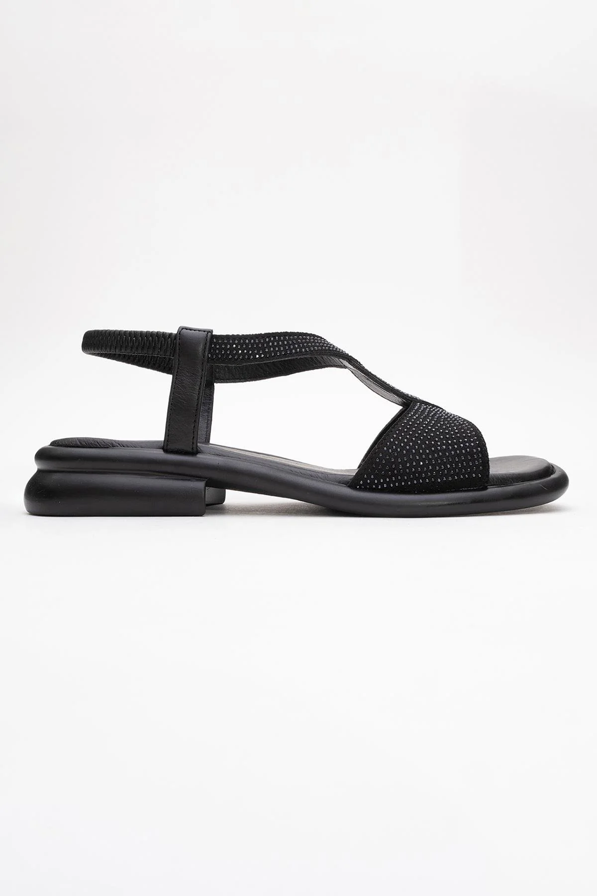 Sieglinde Black Embellished Leather Sandal (Women) - Image 6