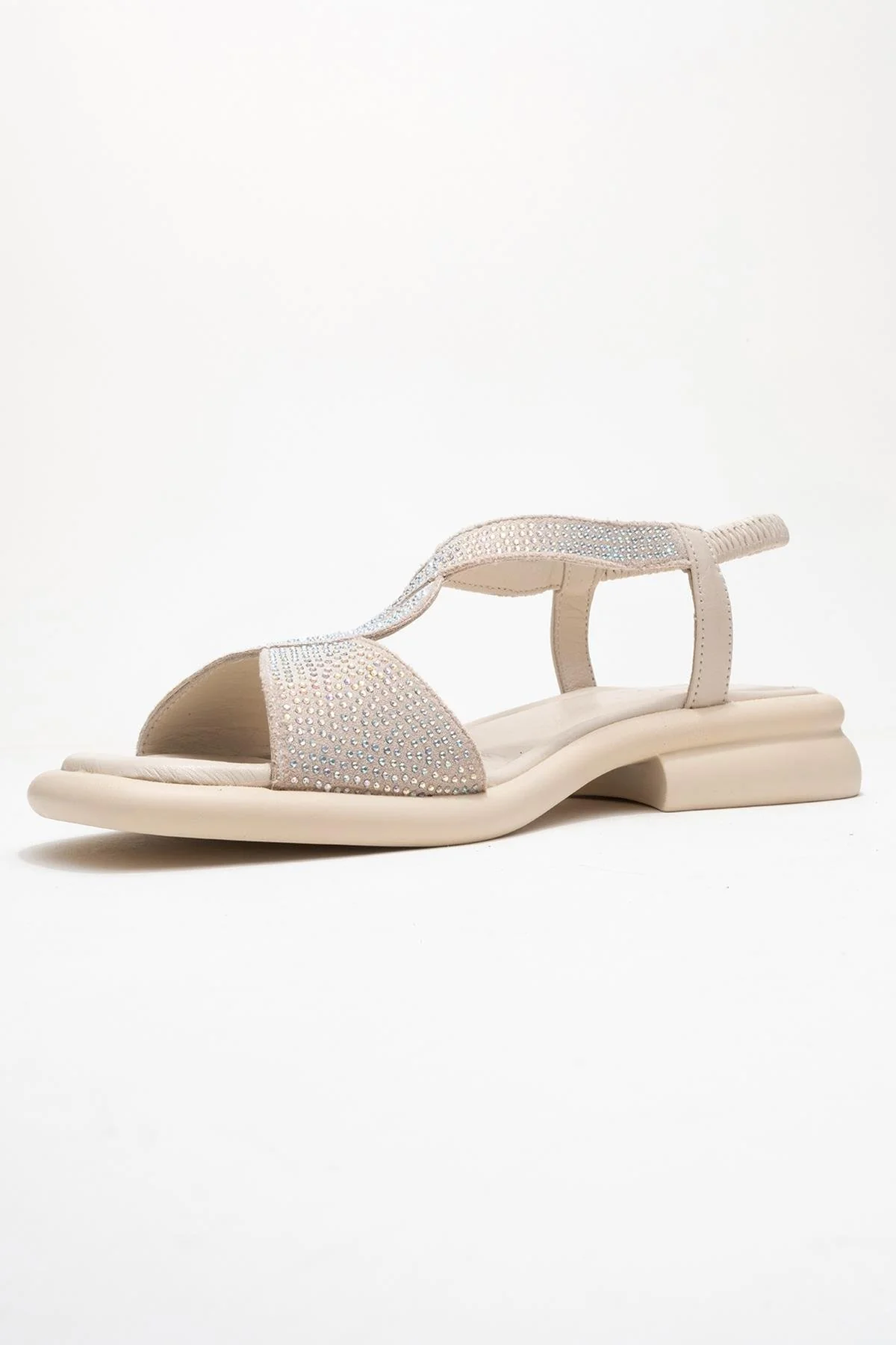 Sieglinde Light Beige Embellished Leather Sandal (Women) - Image 4
