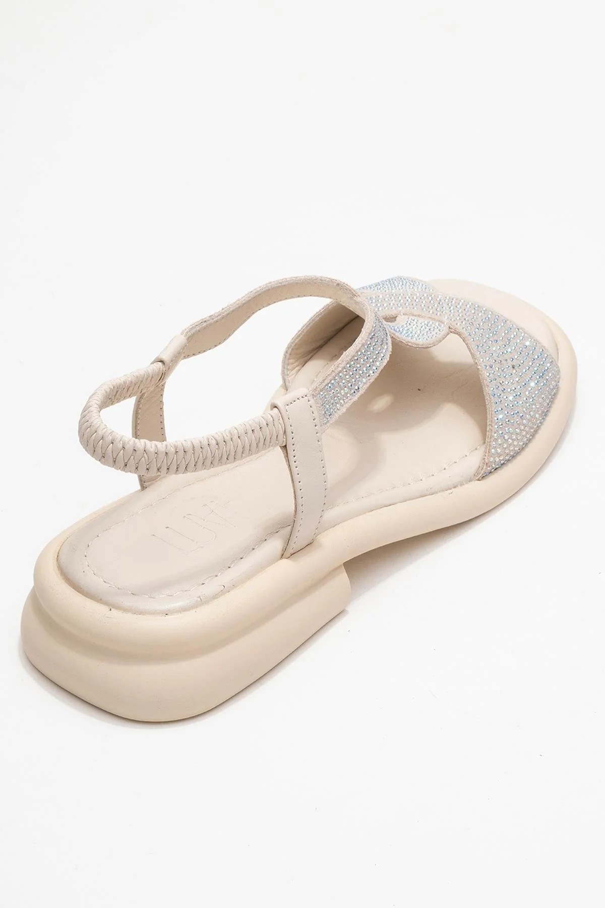 Sieglinde Light Beige Embellished Leather Sandal (Women) - Image 5