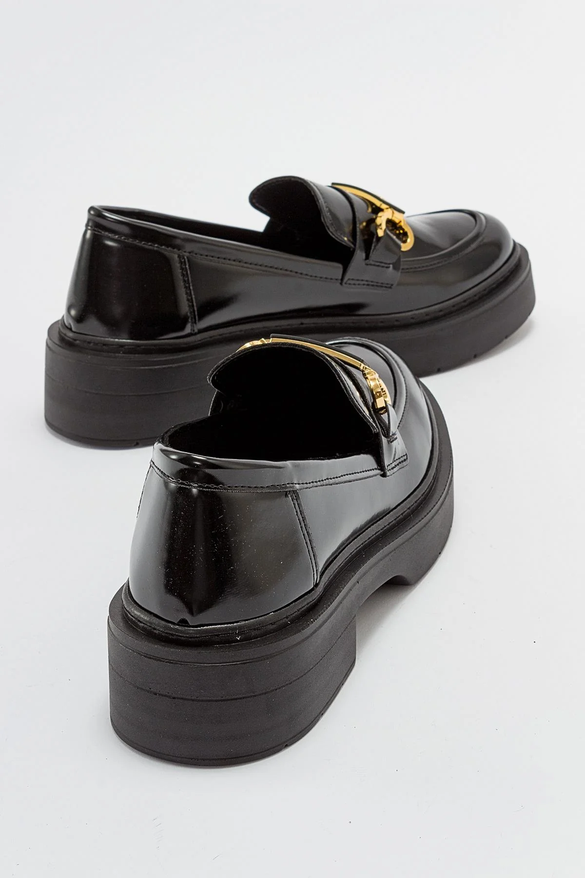 Simone - Black Patent Bit Platform Loafers - Image 4