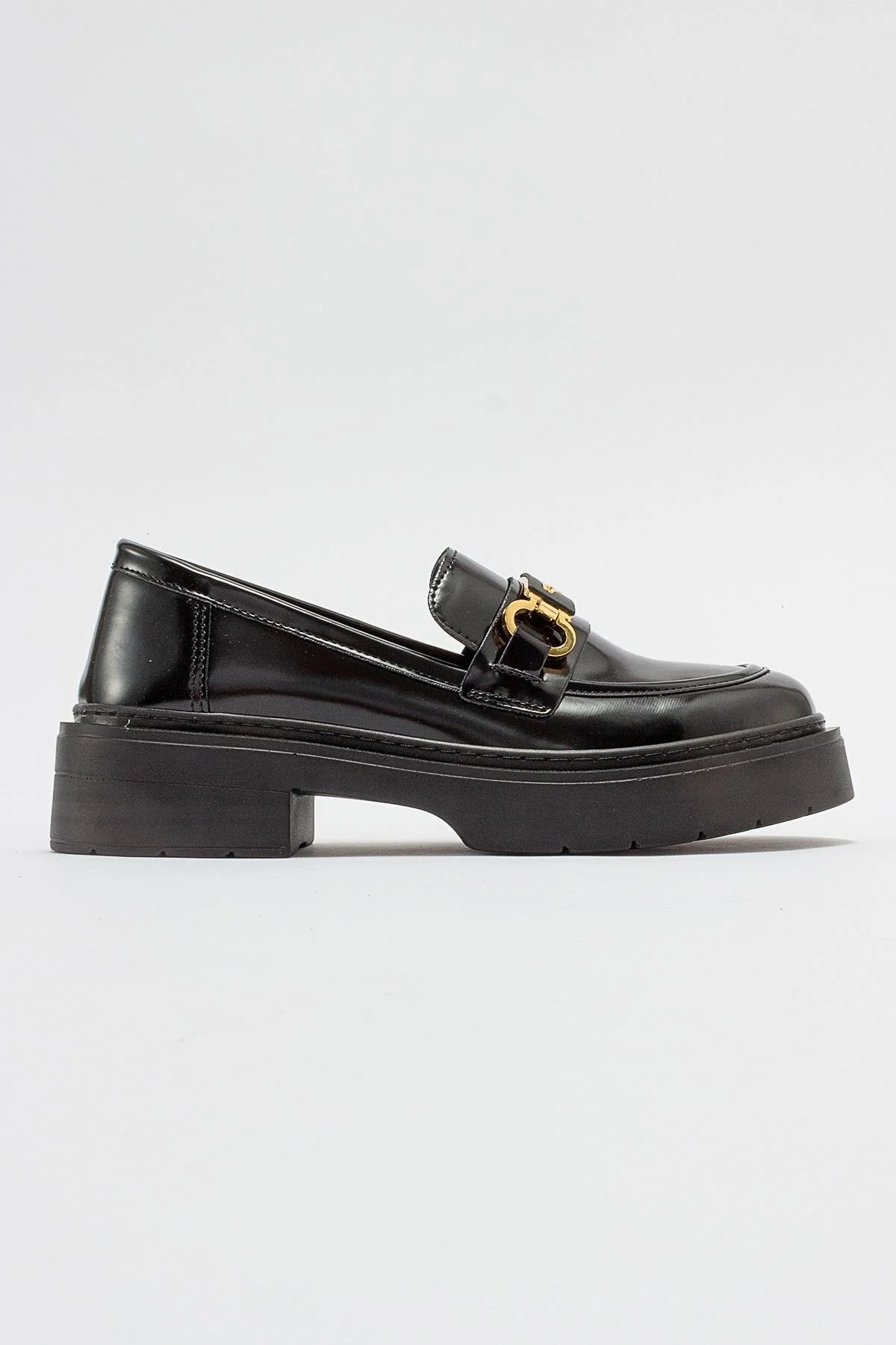 Simone - Black Patent Bit Platform Loafers - Image 6