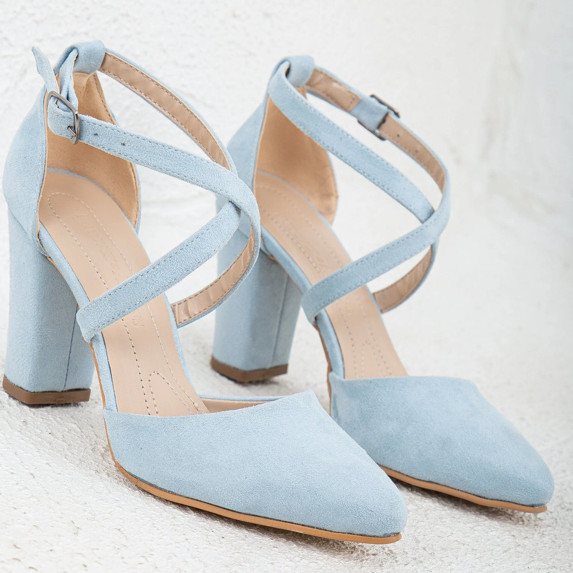 Sina - Baby Blue Suede Bridal Shoes - Image 2