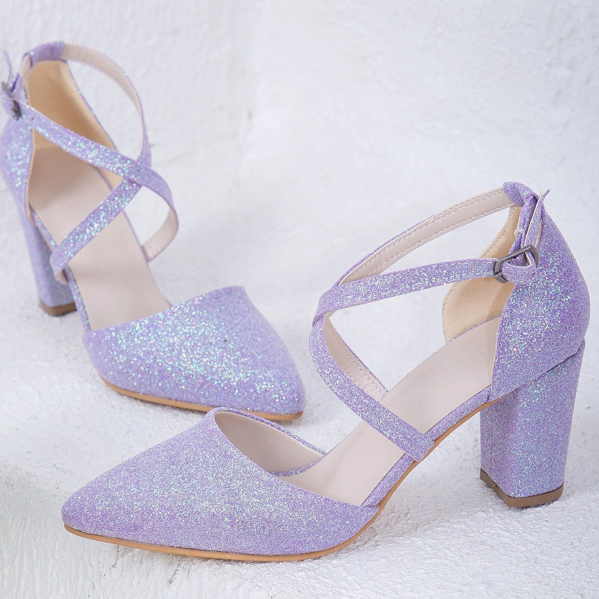 Sina - Lilac Glitter Wedding Shoes - Image 5