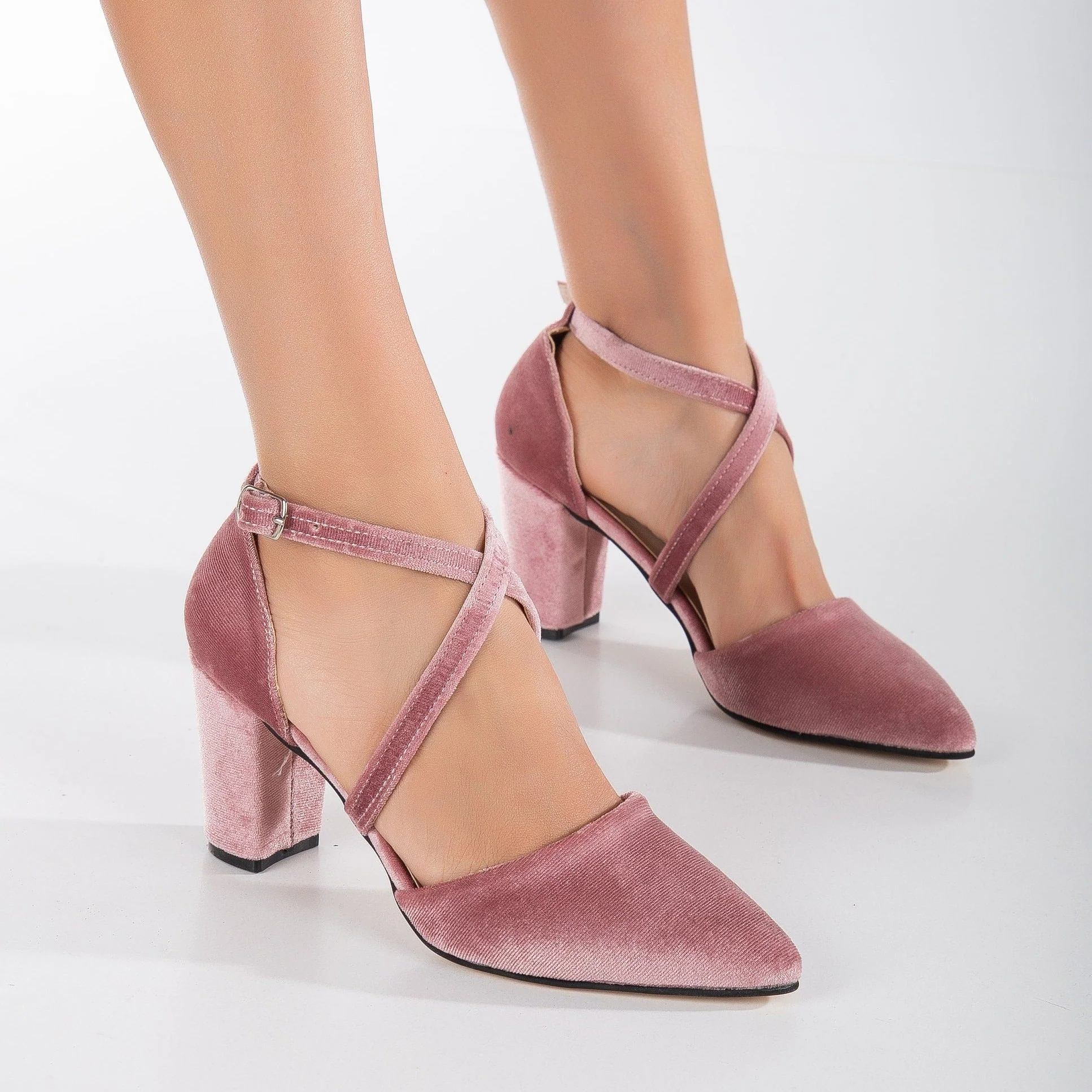 Sina - Rose Velvet High Heels - Image 6