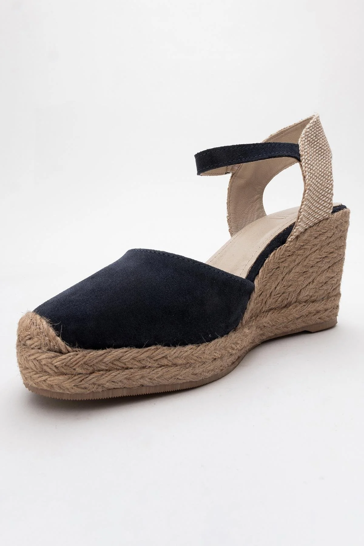 Sinta - Navy Suede Leather Platform Espadrille (Women) - Image 3
