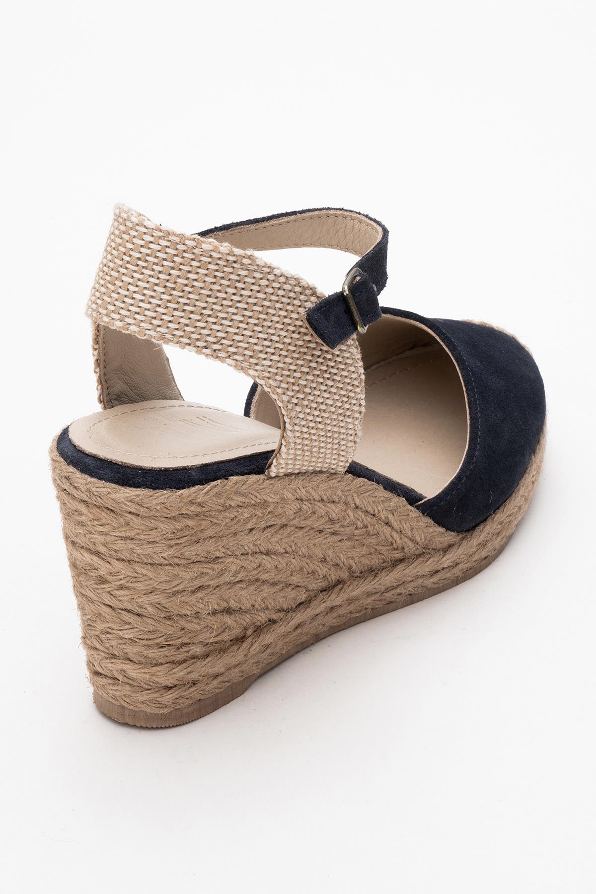 Sinta - Navy Suede Leather Platform Espadrille (Women) - Image 4