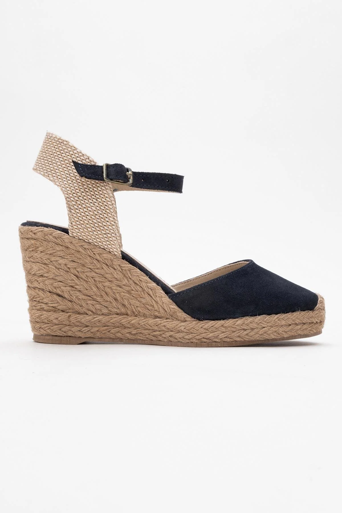 Sinta - Navy Suede Leather Platform Espadrille (Women) - Image 5