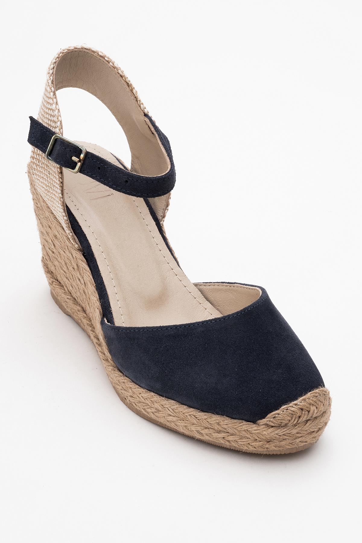 Sinta - Navy Suede Leather Platform Espadrille (Women) - Image 6