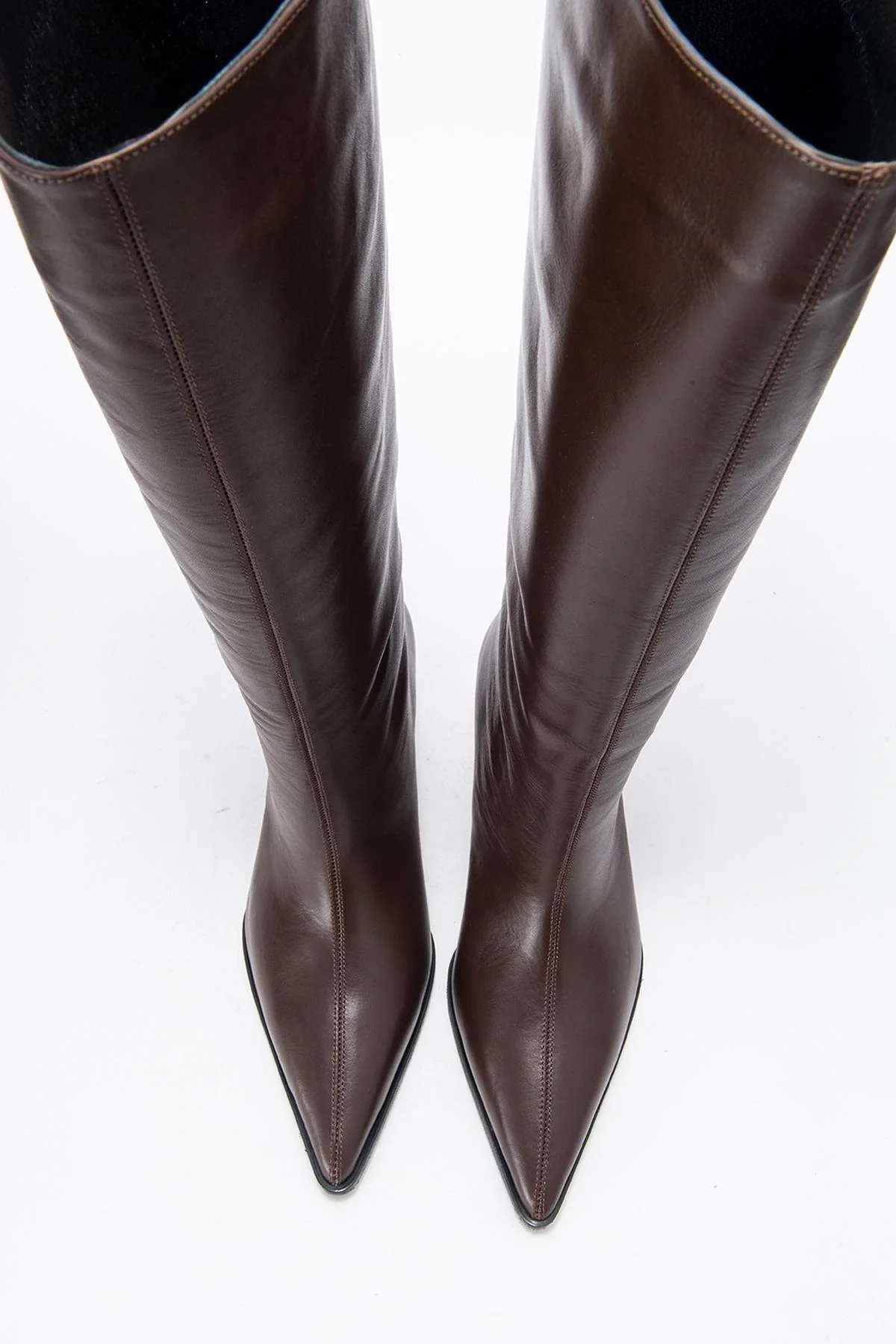 Siora - Brown Genuine Leather Low Heel Boot (Women) - Image 2
