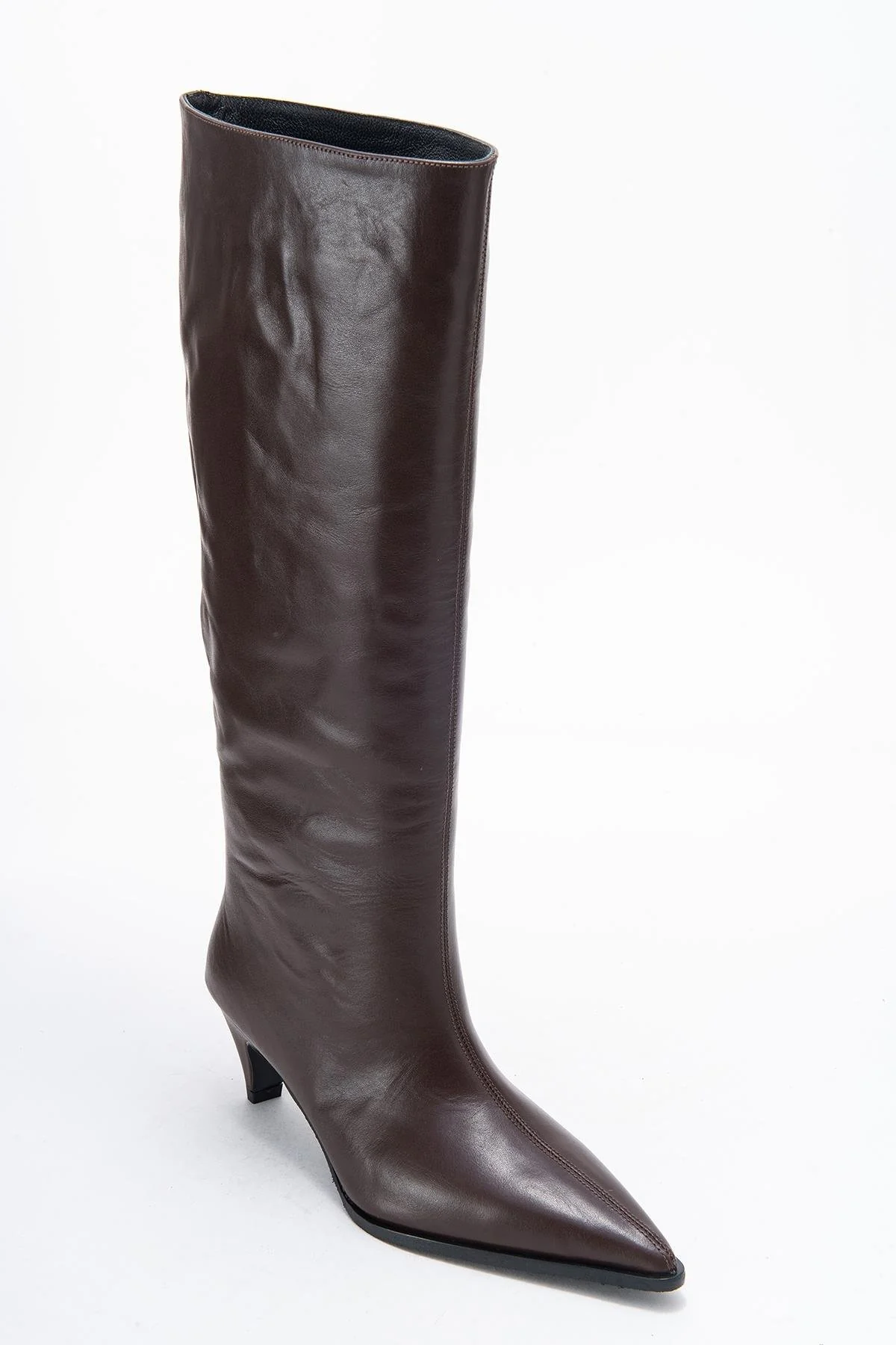 Siora - Brown Genuine Leather Low Heel Boot (Women) - Image 3