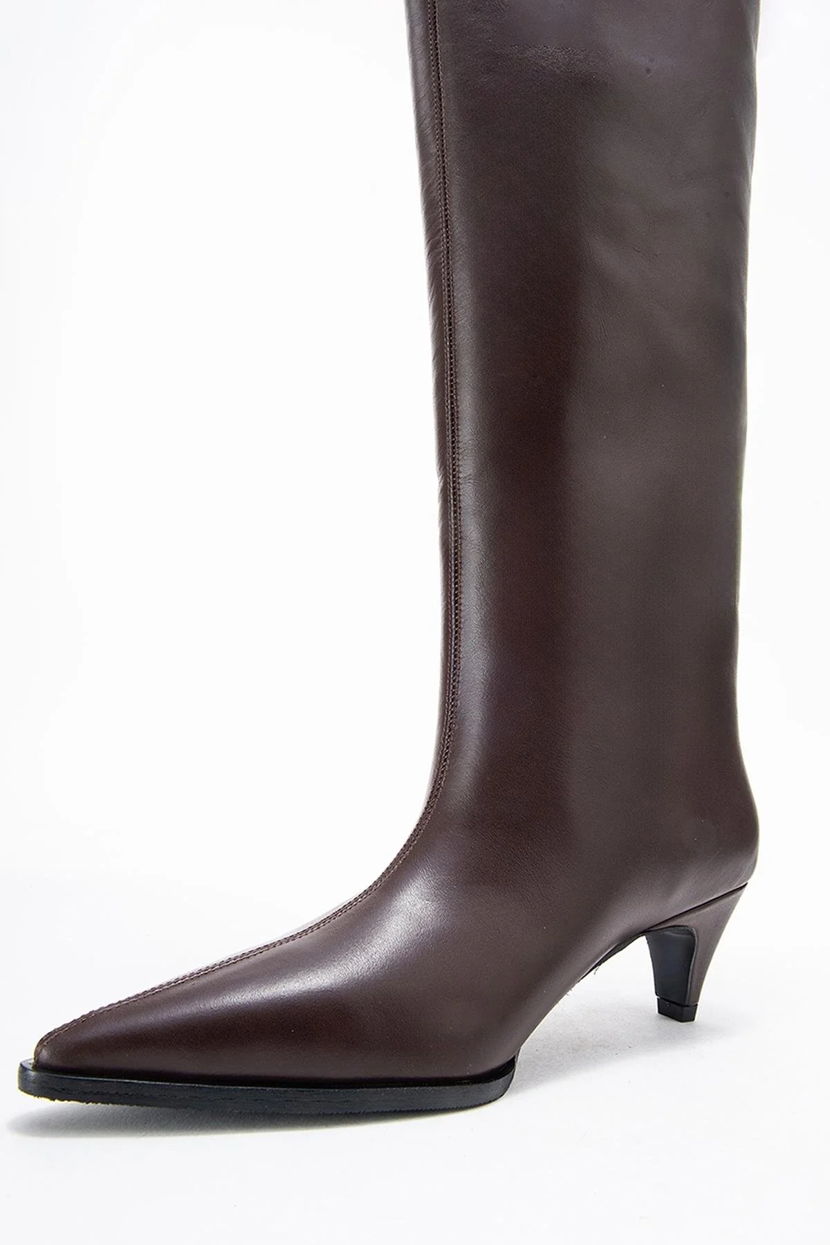 Siora - Brown Genuine Leather Low Heel Boot (Women) - Image 4