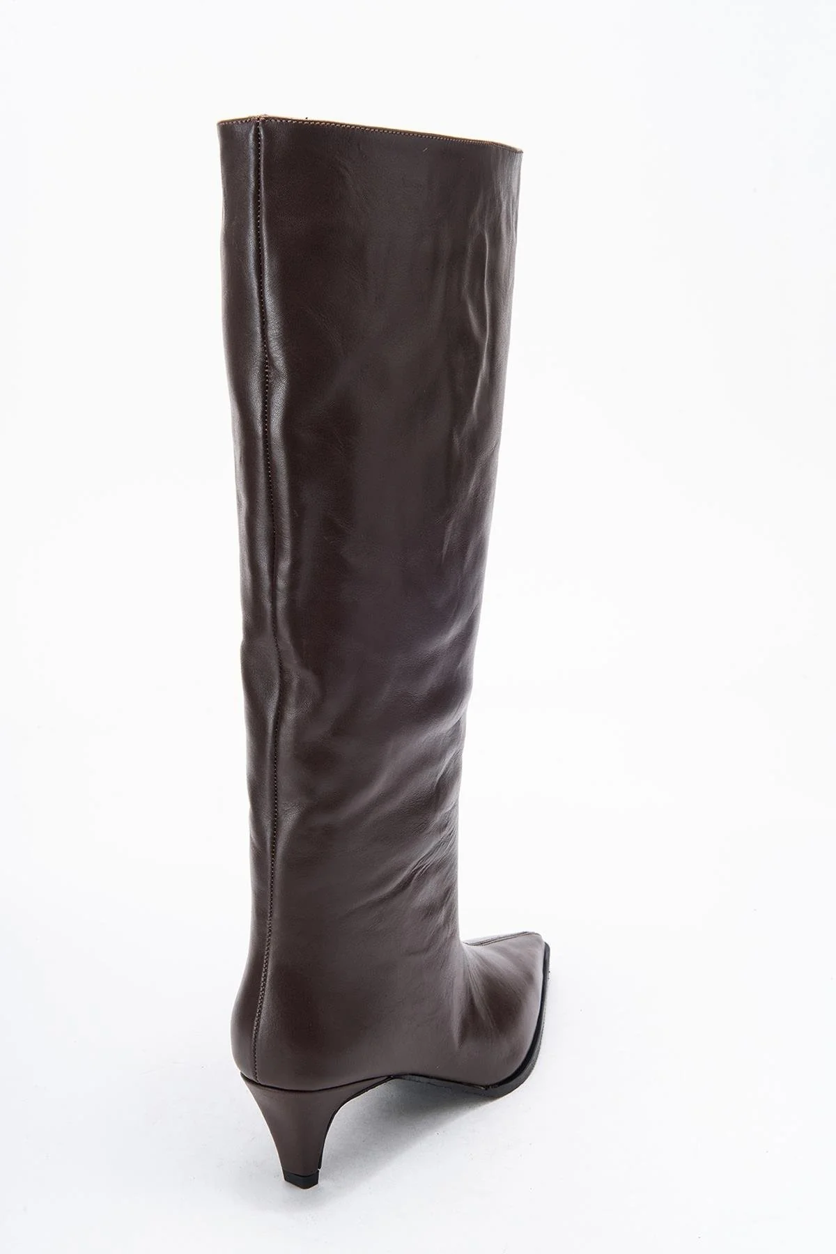 Siora - Brown Genuine Leather Low Heel Boot (Women) - Image 5