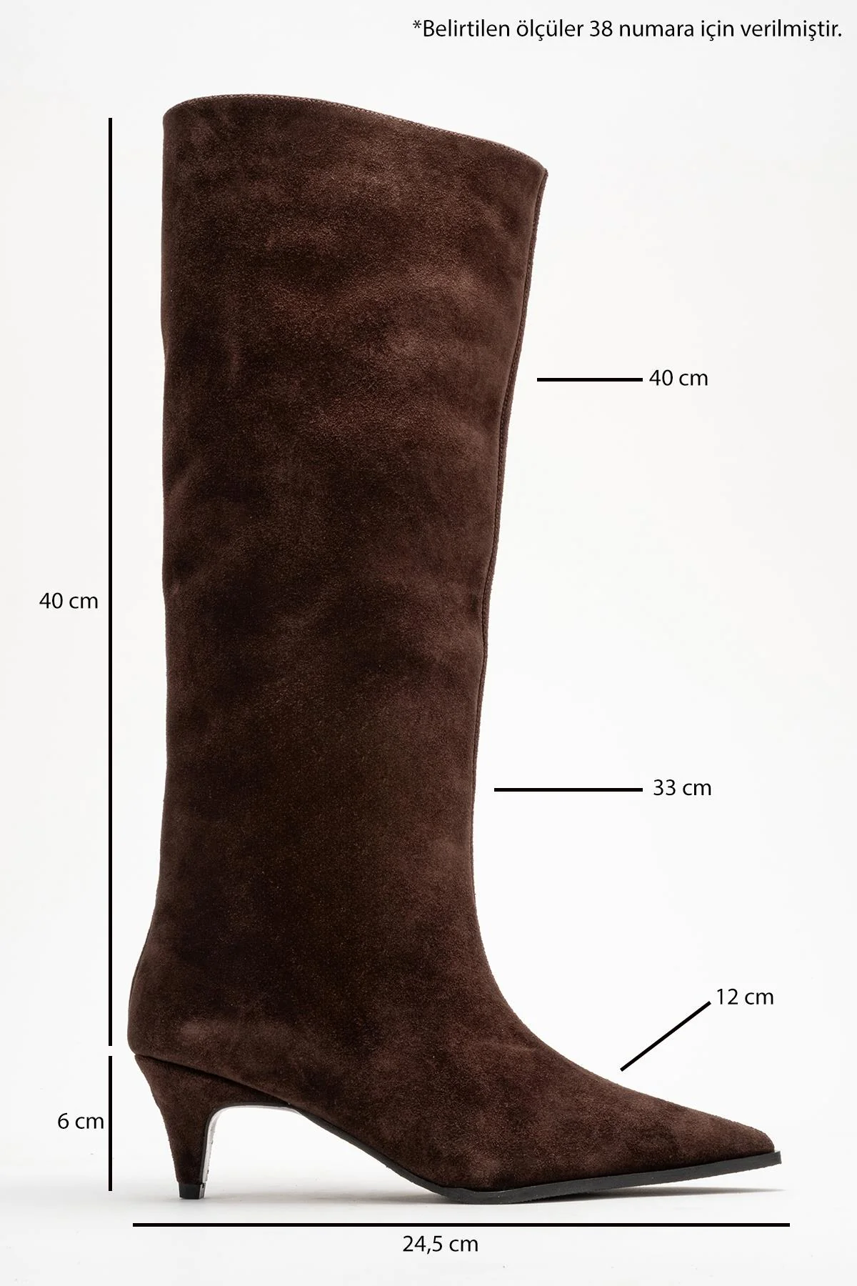 Siora - Brown Suede Genuine Leather Short Heel Boot (Women) - Image 6