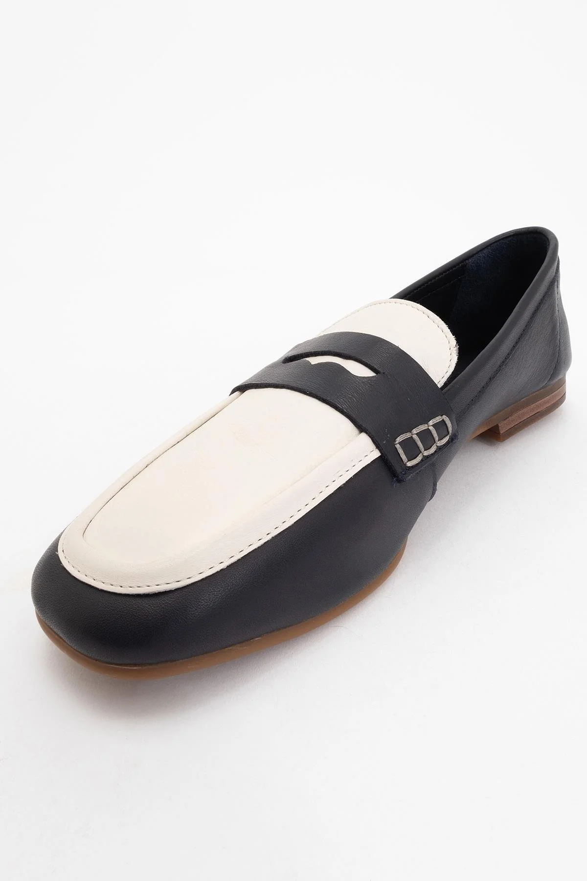 Skye - Black White Leather Loafers (Women) - Image 3