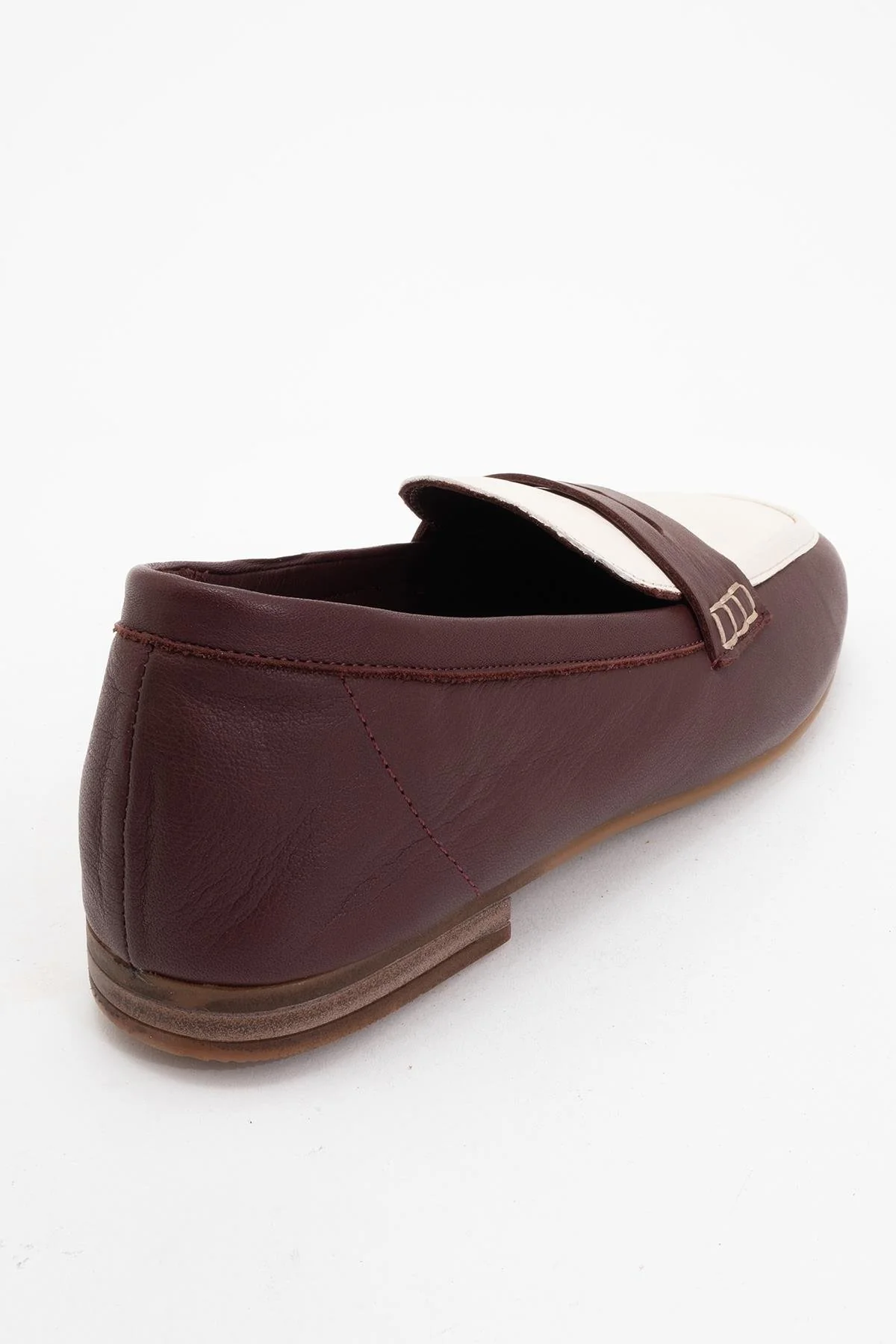 Skye - Brown White Leather Loafers (Women) - Image 4