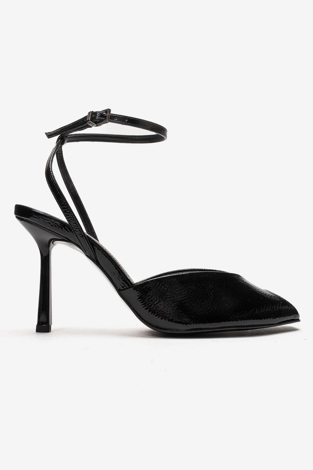 SLATE - Black Genuine Leather Ankle-Strap Stiletto Pump (Women) - Image 4