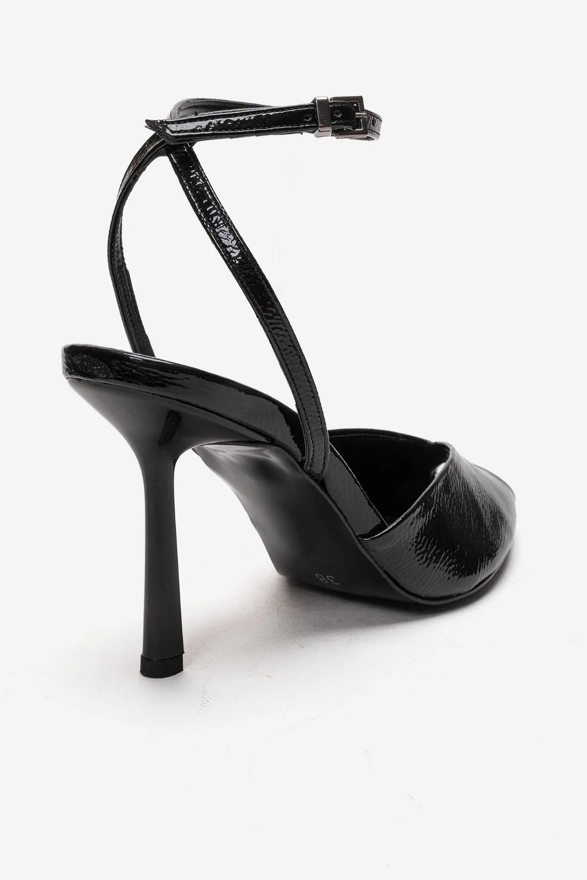 SLATE - Black Genuine Leather Ankle-Strap Stiletto Pump (Women) - Image 5