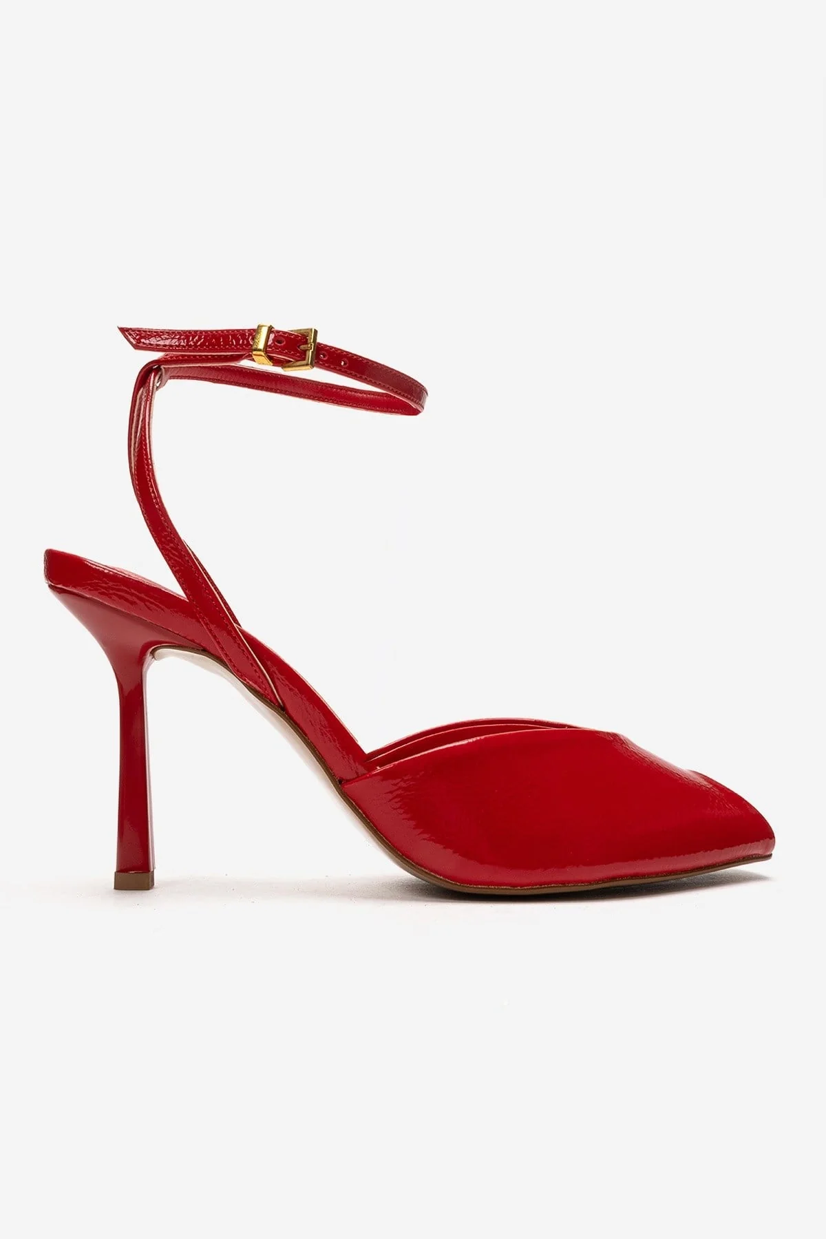 SLATE - Red Genuine Leather Ankle-Strap Stiletto Pump (Women) - Image 4