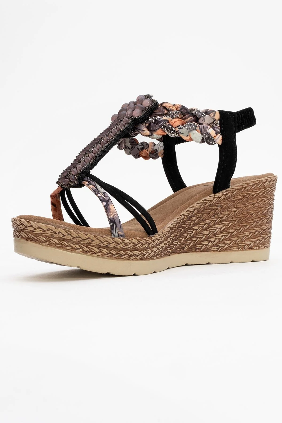 Sogno - Black Rhinestone Espadrille Sandal (Women) - Image 4