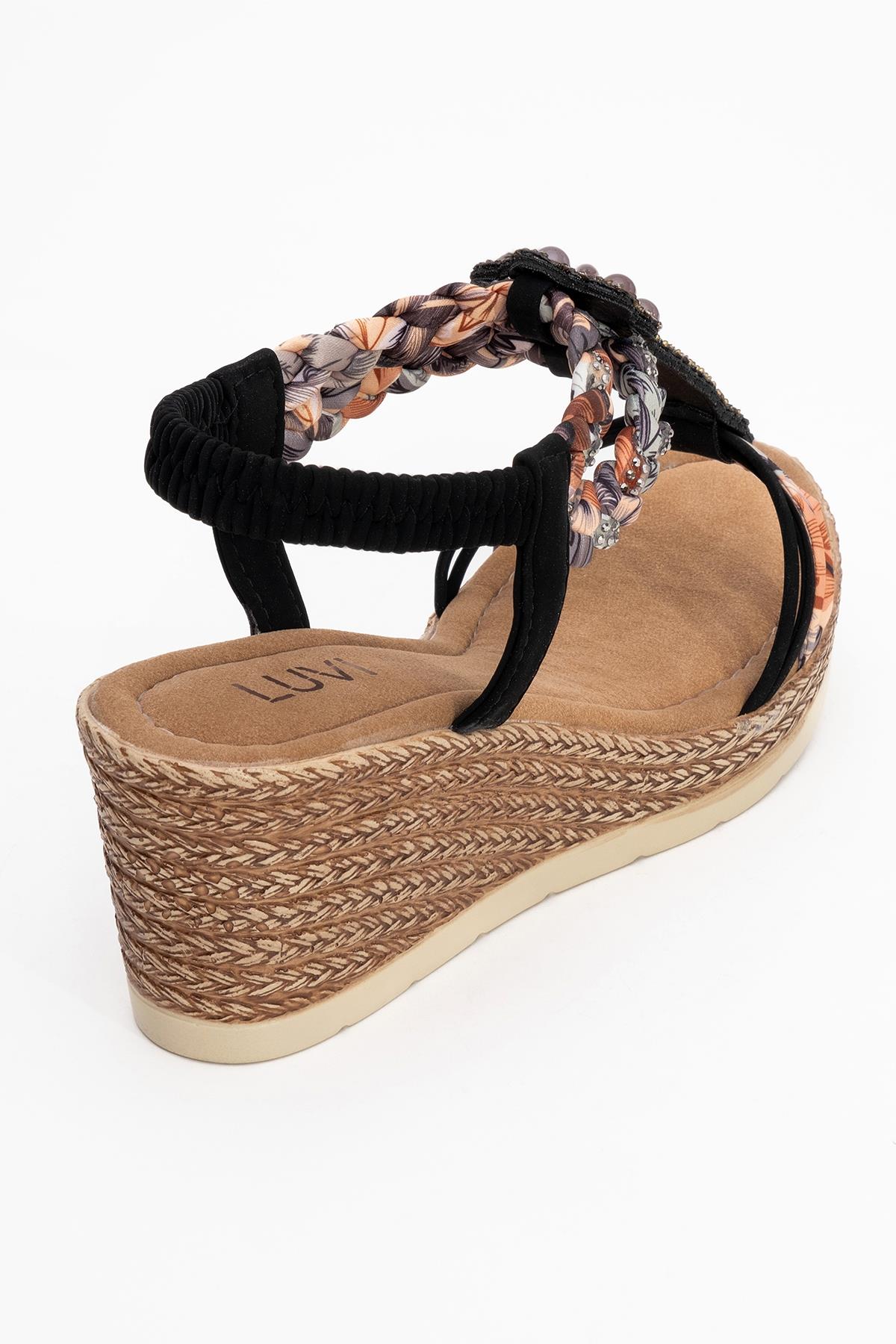 Sogno - Black Rhinestone Espadrille Sandal (Women) - Image 5