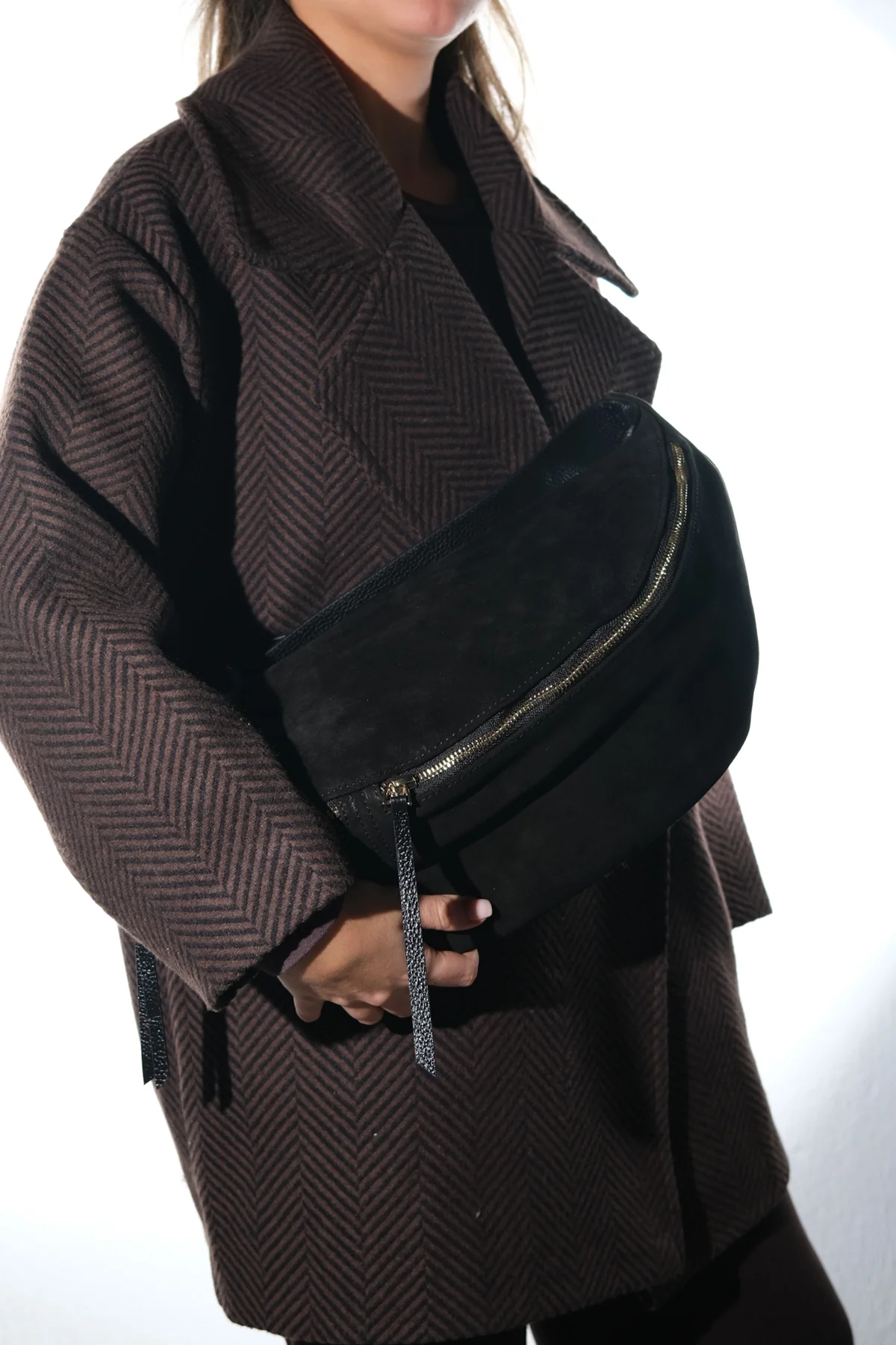 SOLA - Black Genuine Leather Body Bag (Women) - Image 4