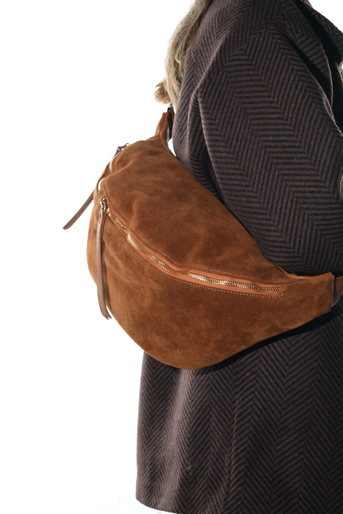 SOLA - Cognac Genuine Leather Body Bag (Women) - Image 6