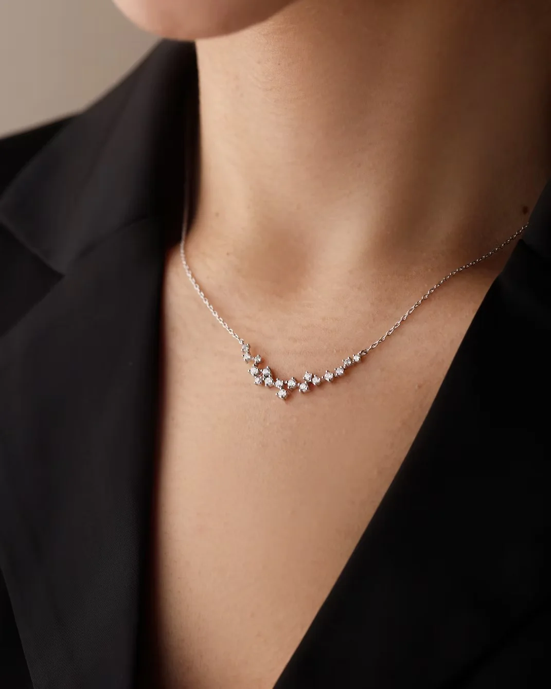 Solmira 14K Gold Round Cut Diamond Necklace – 0.65 Ct Natural Diamond