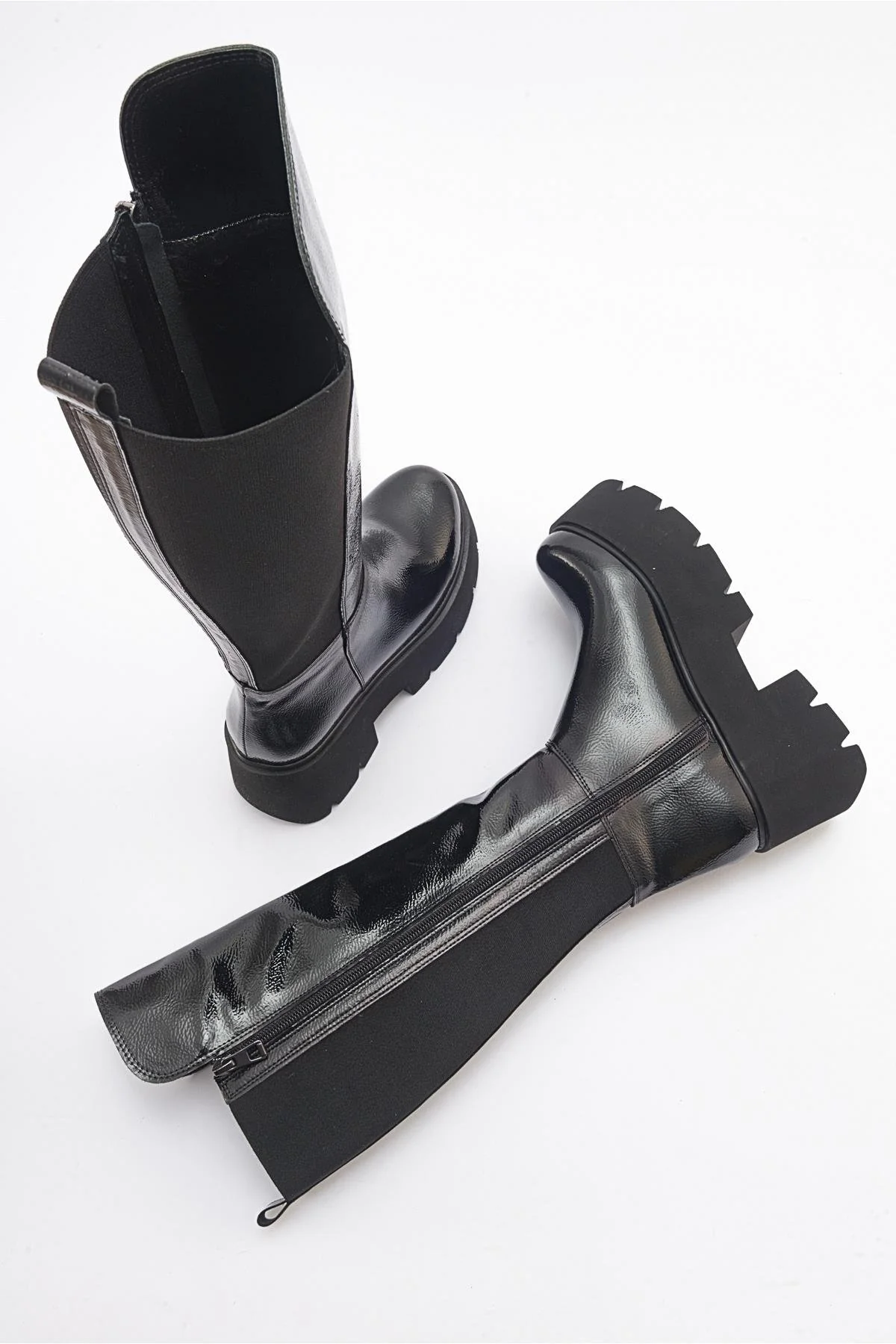 Solo Black Patent Platform Boot (Women) - Image 4