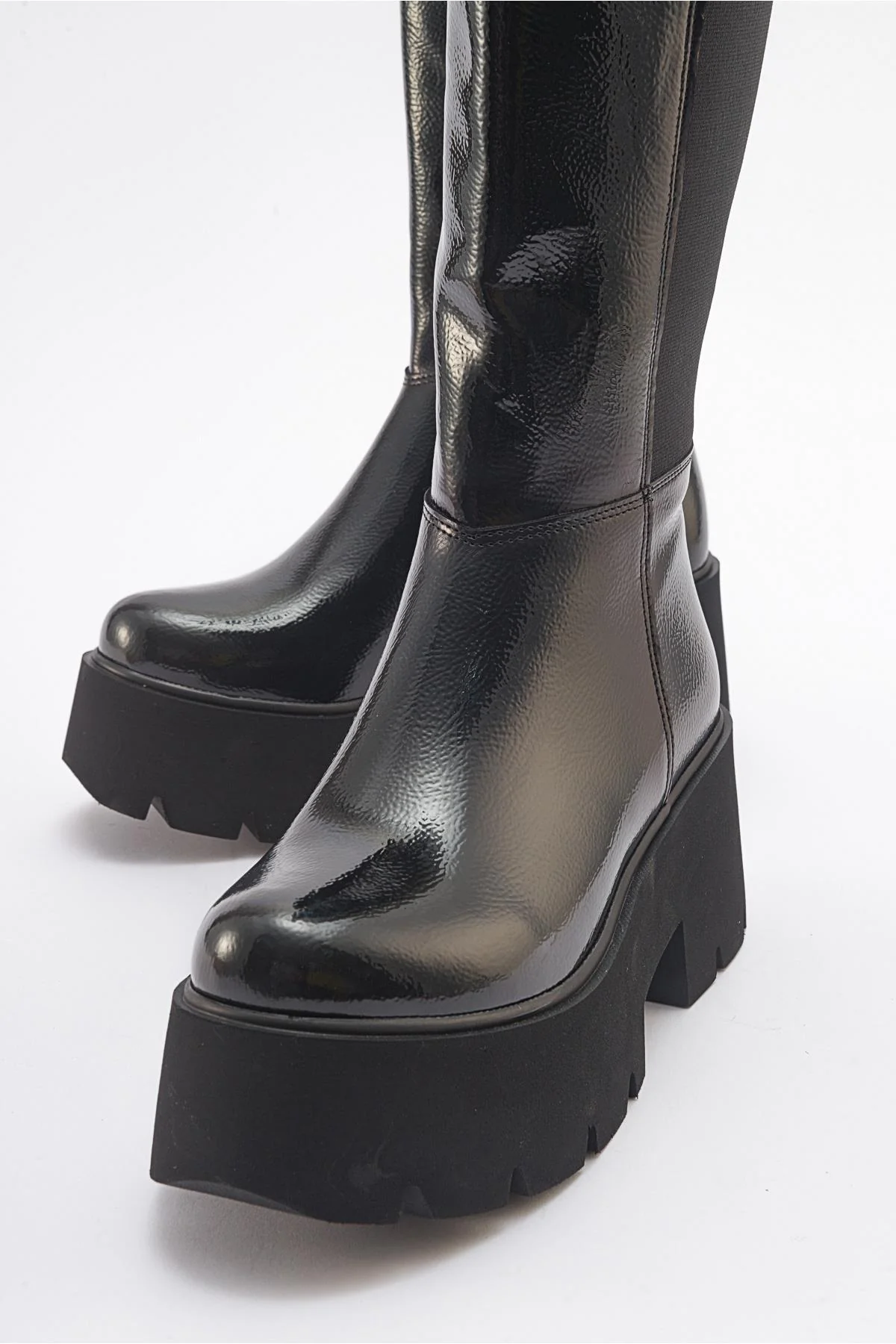 Solo Black Patent Platform Boot (Women) - Image 5