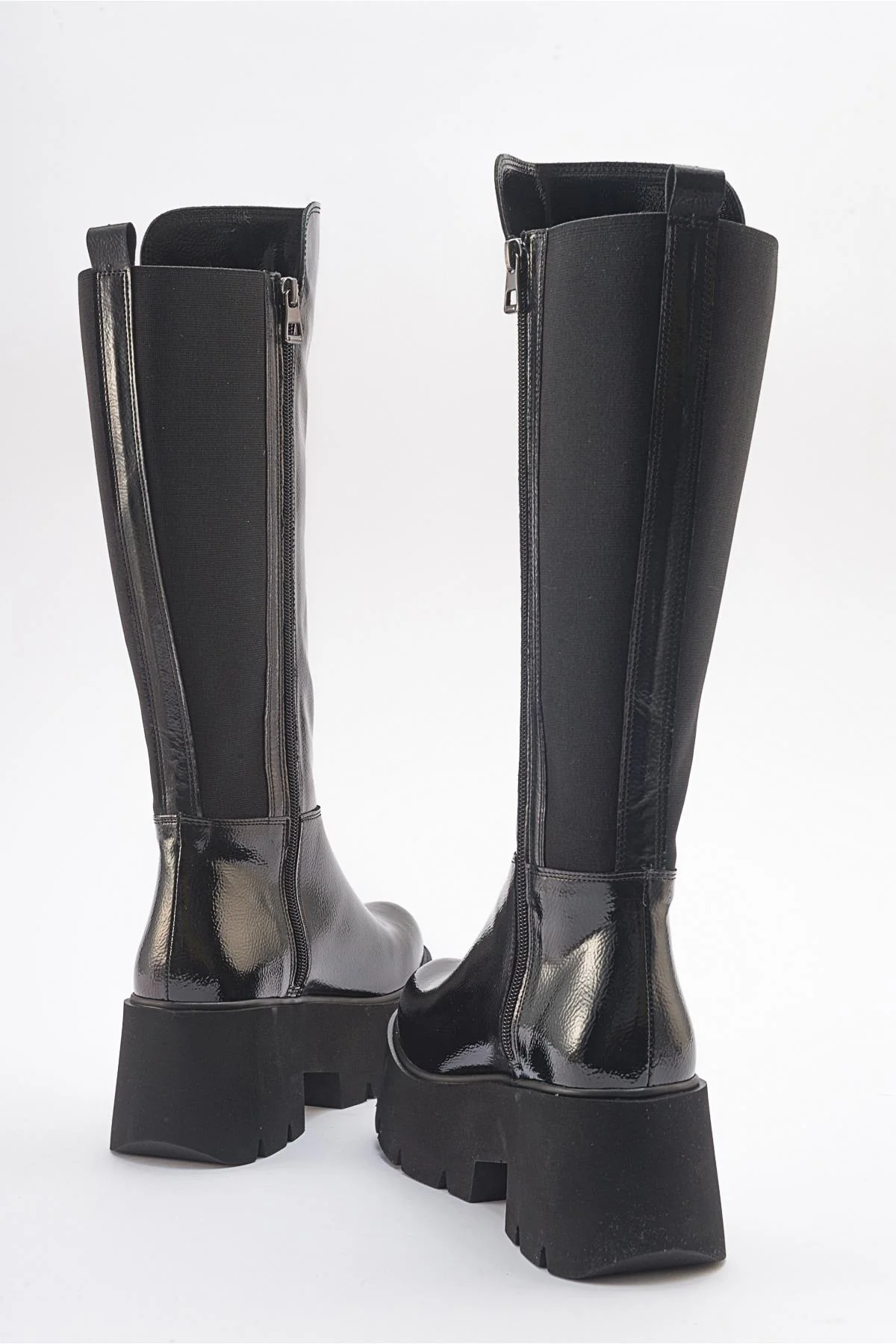 Solo Black Patent Platform Boot (Women) - Image 6