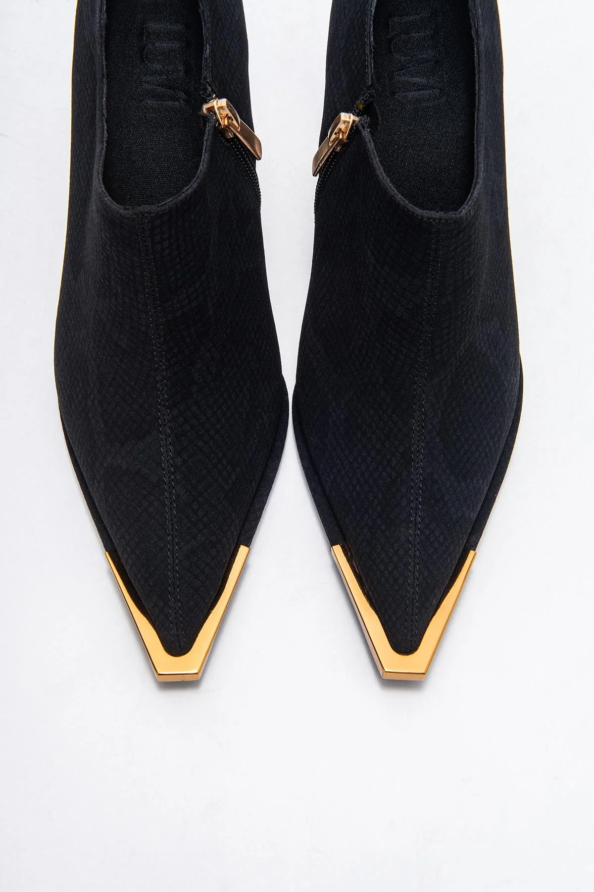 Sona - Black Patterned Ankle-Heel Shoe (Women) - Image 2