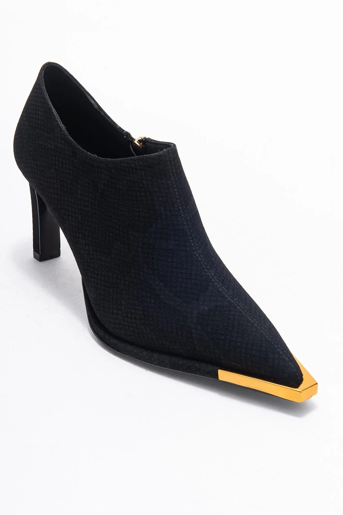 Sona - Black Patterned Ankle-Heel Shoe (Women) - Image 4