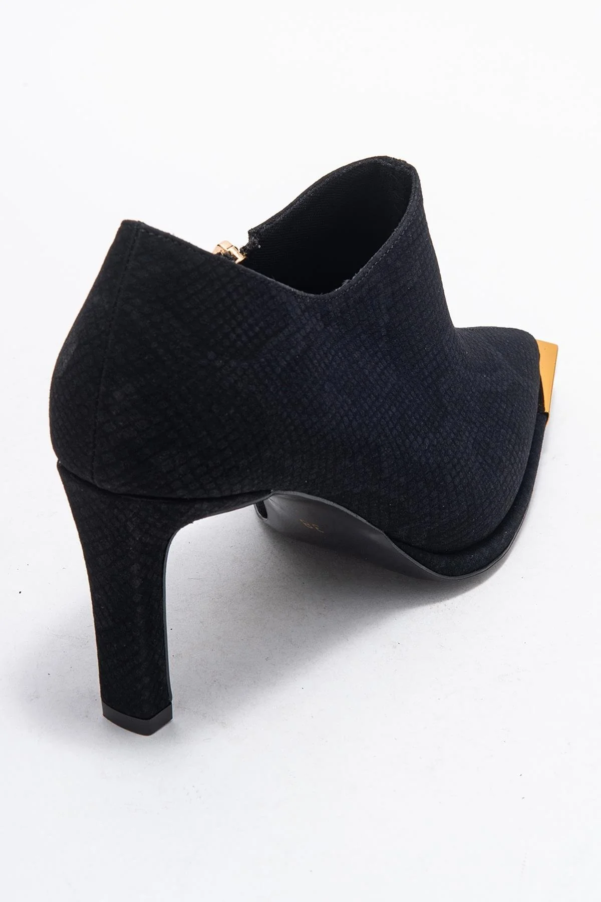Sona - Black Patterned Ankle-Heel Shoe (Women) - Image 5