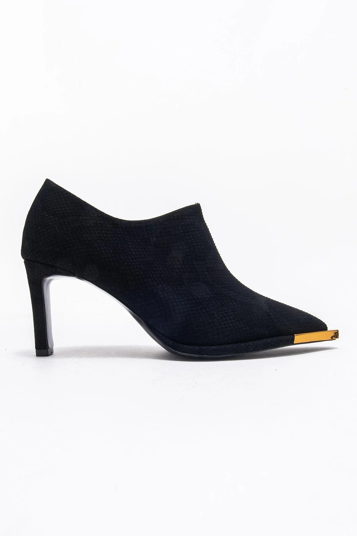 Sona - Black Patterned Ankle-Heel Shoe (Women) - Image 6