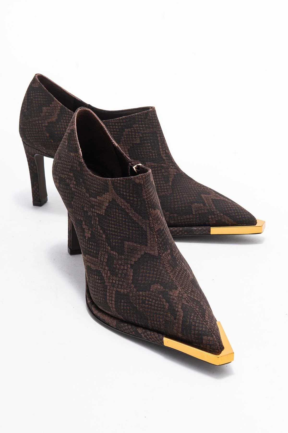 Sona - Brown Patterned Ankle-Heel Shoe (Women)